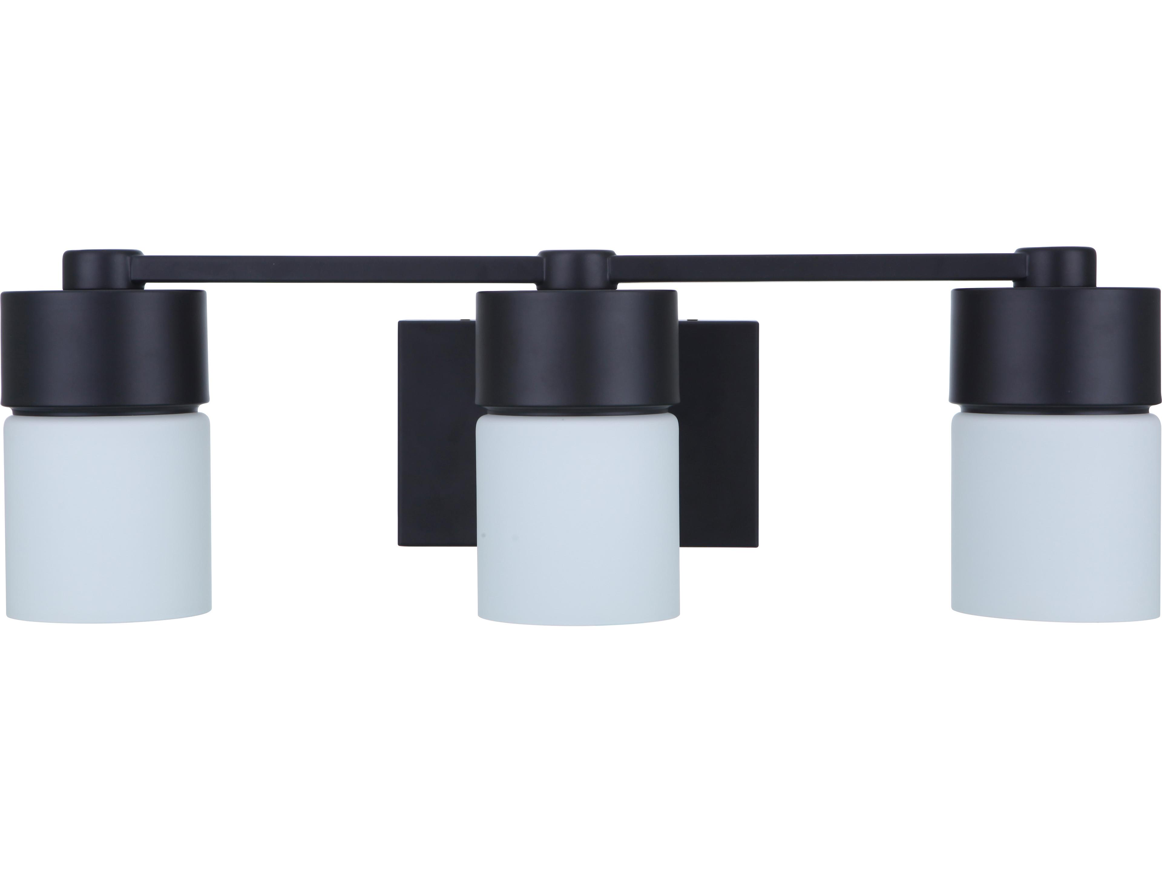 Craftmade District 3-Light Flat Black Glass Vanity Light