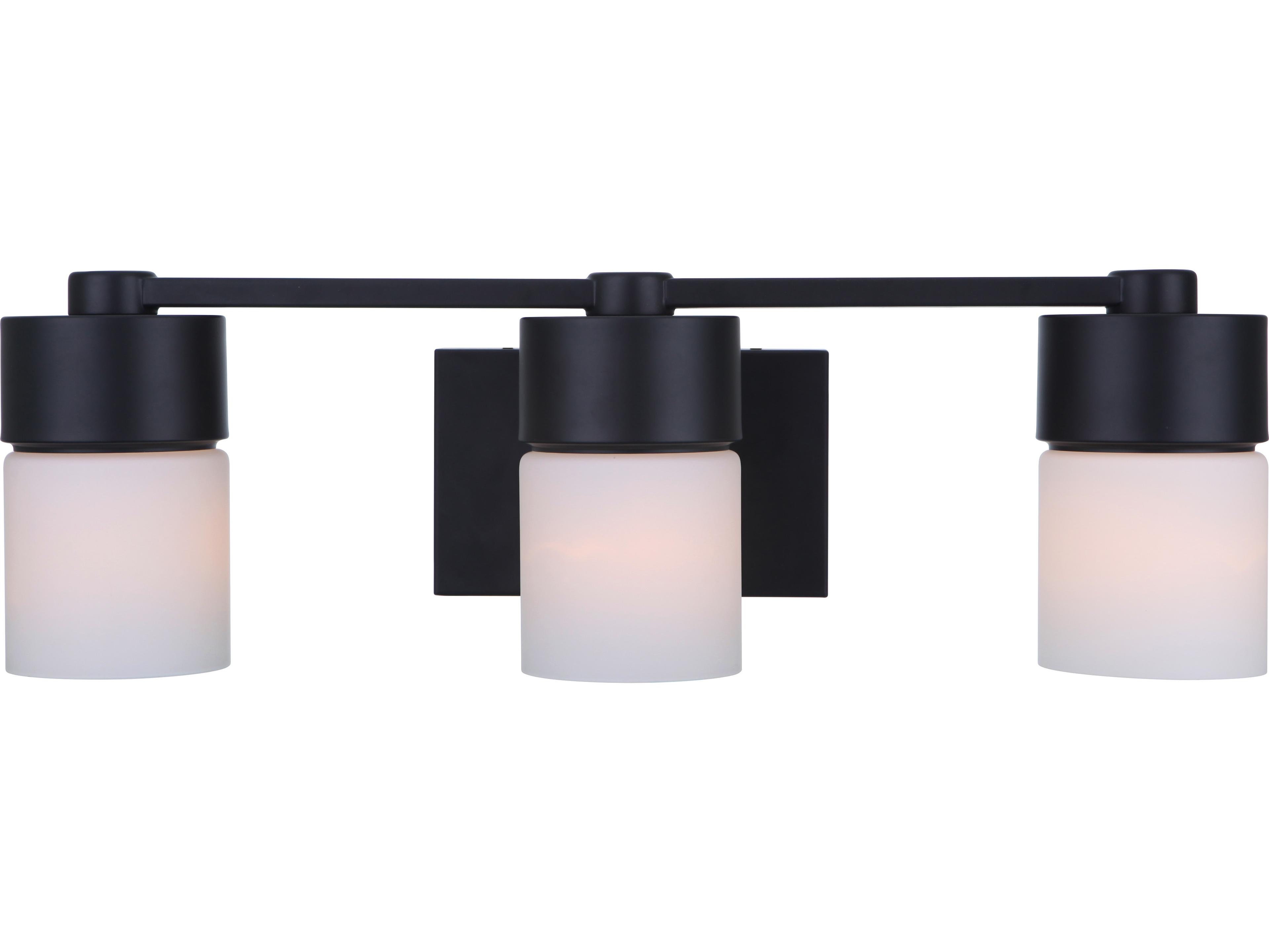 Craftmade District 3-Light Flat Black Glass Vanity Light