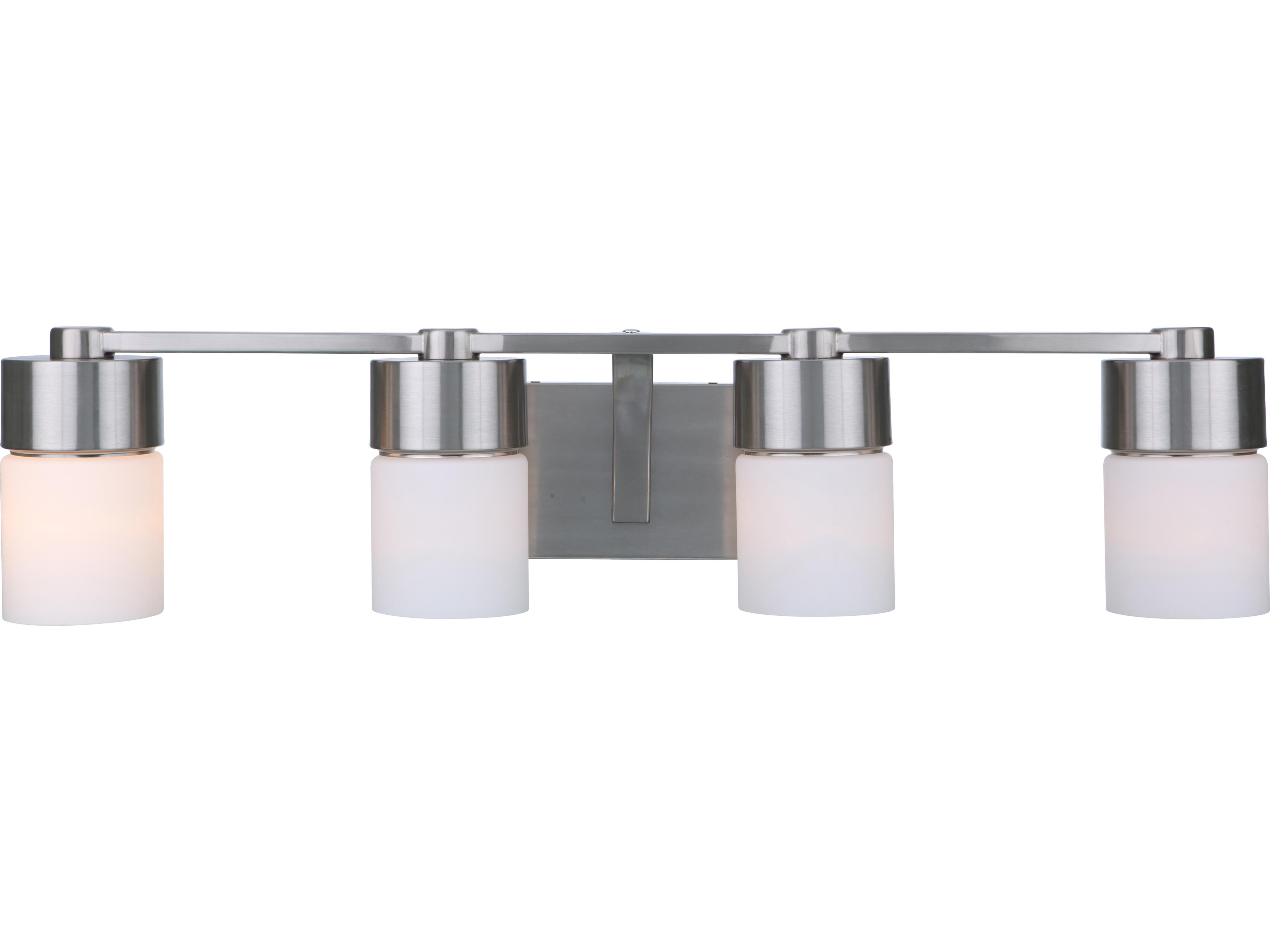 Craftmade District 4-Light Brushed Polished Nickel Glass Vanity Light