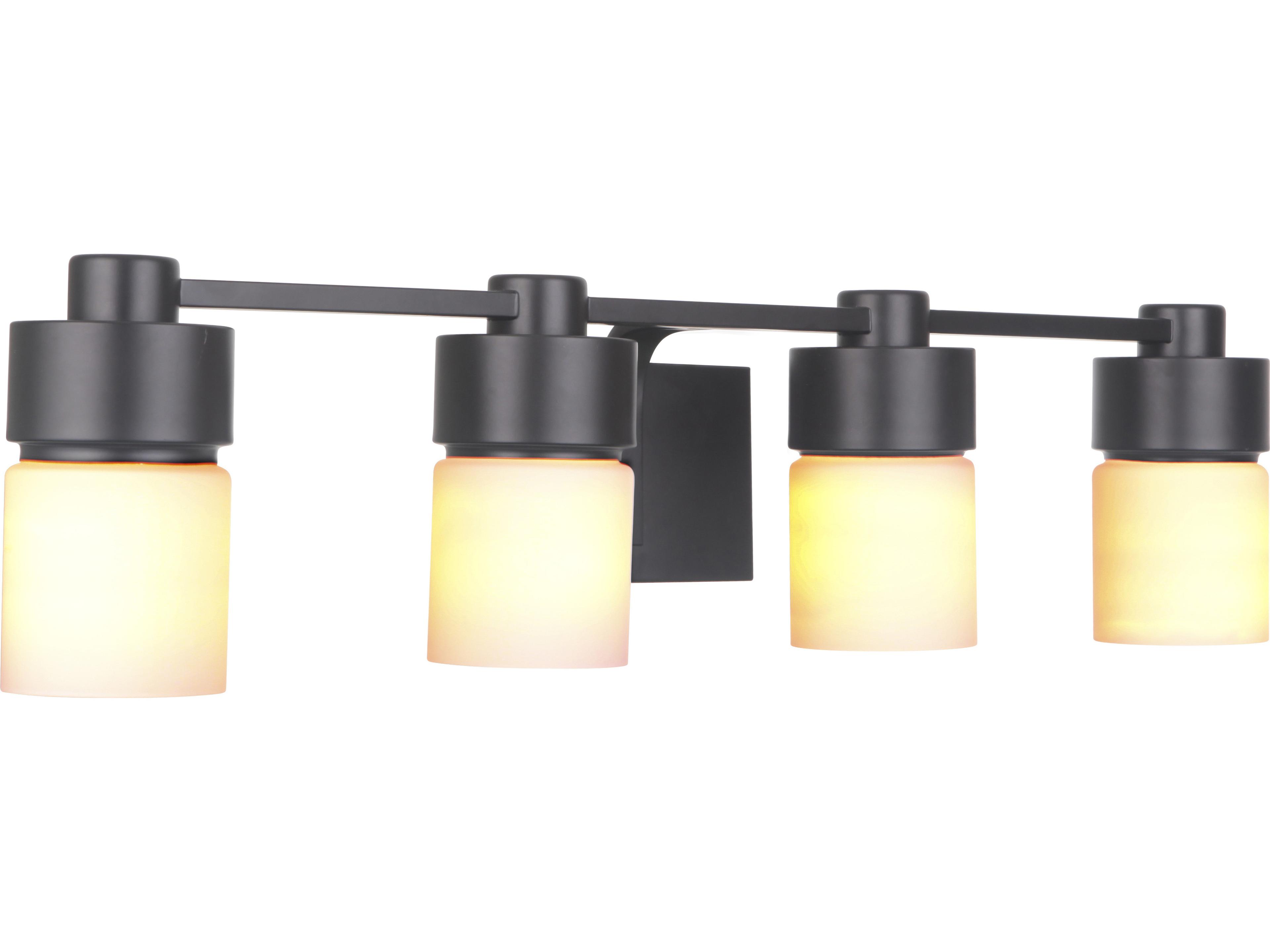 Craftmade District 4-Light Flat Black Glass Vanity Light