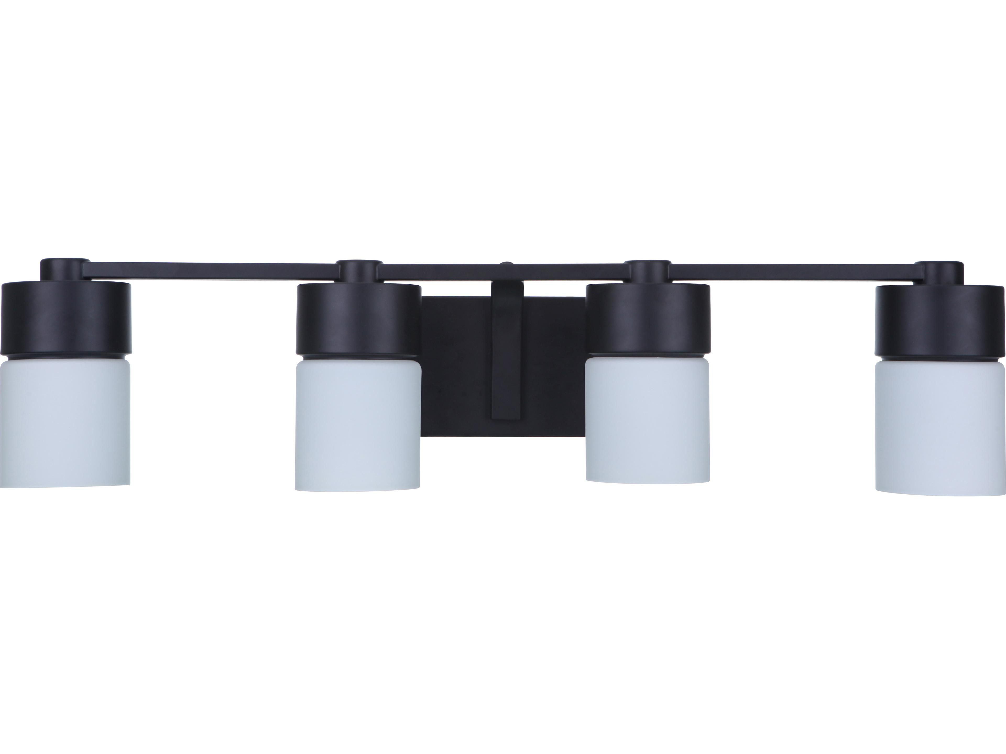 Craftmade District 4-Light Flat Black Glass Vanity Light