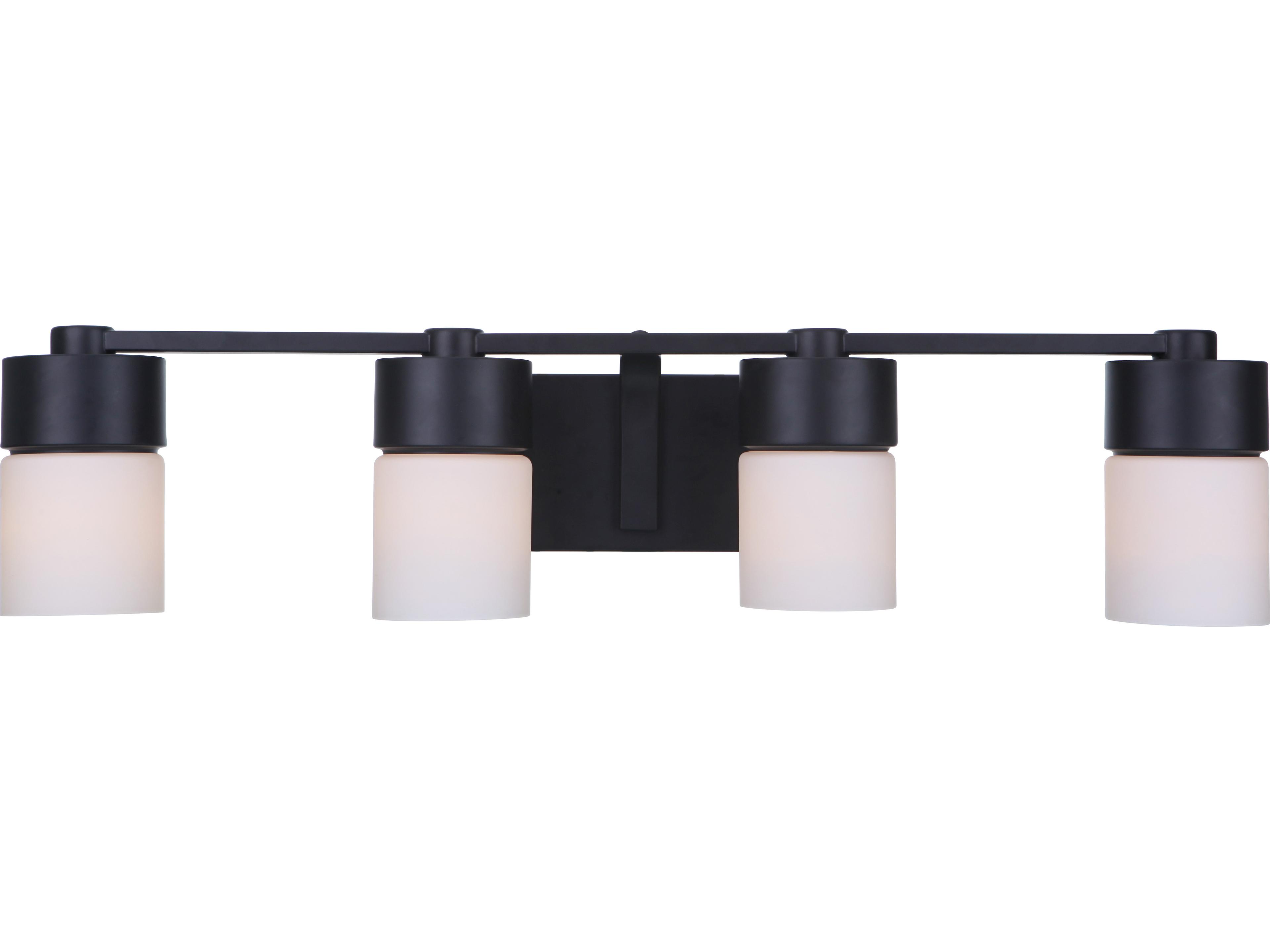 Craftmade District 4-Light Flat Black Glass Vanity Light