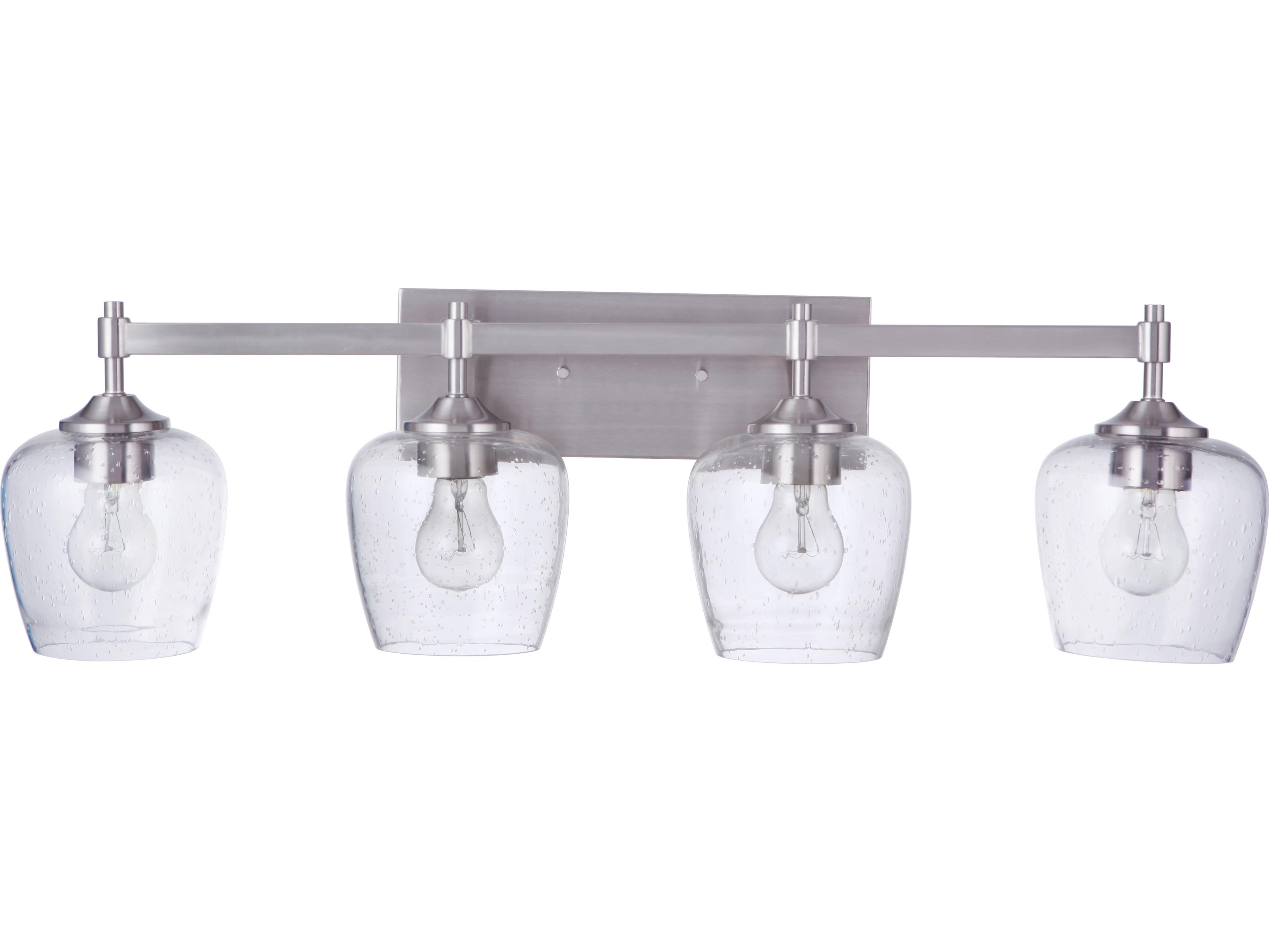 Craftmade Stellen 4-Light Brushed Polished Nickel Glass Vanity Light