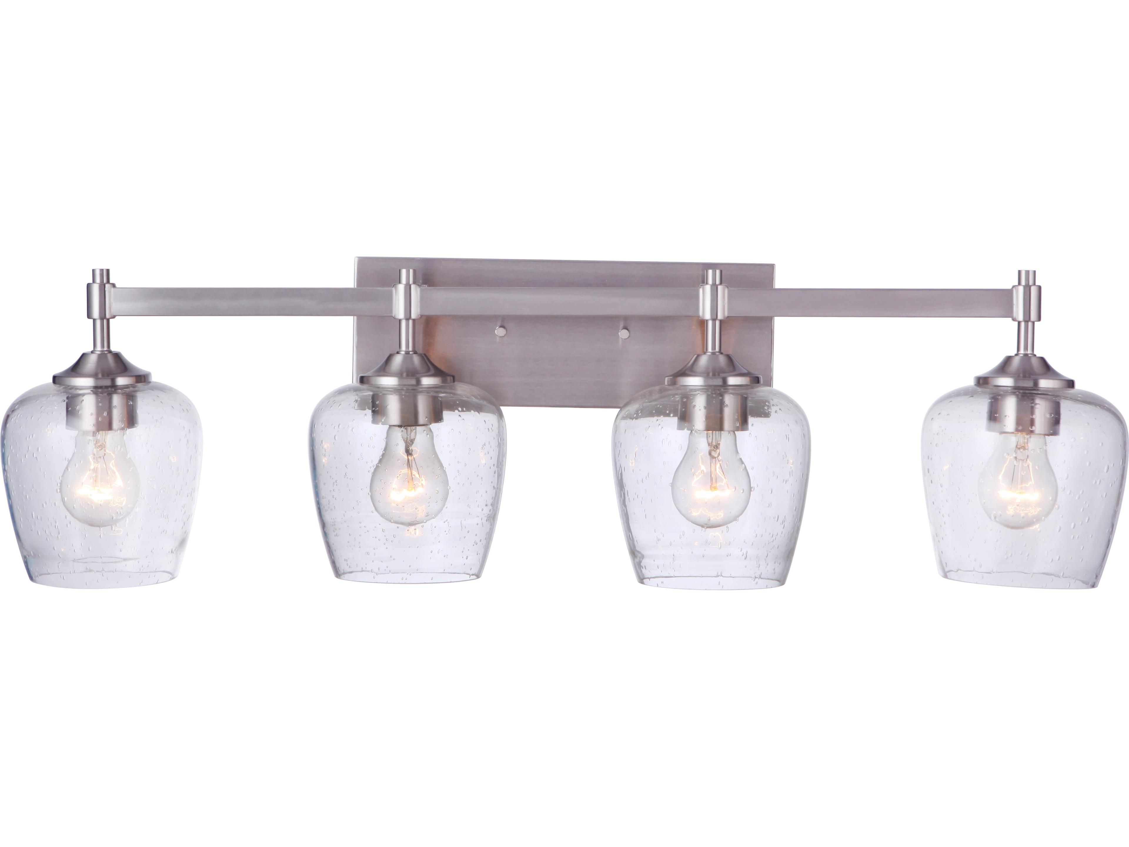 Craftmade Stellen 4-Light Brushed Polished Nickel Glass Vanity Light