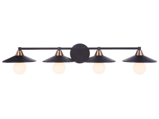 Craftmade Isaac 4-Light Flat Black Satin Brass Vanity Light