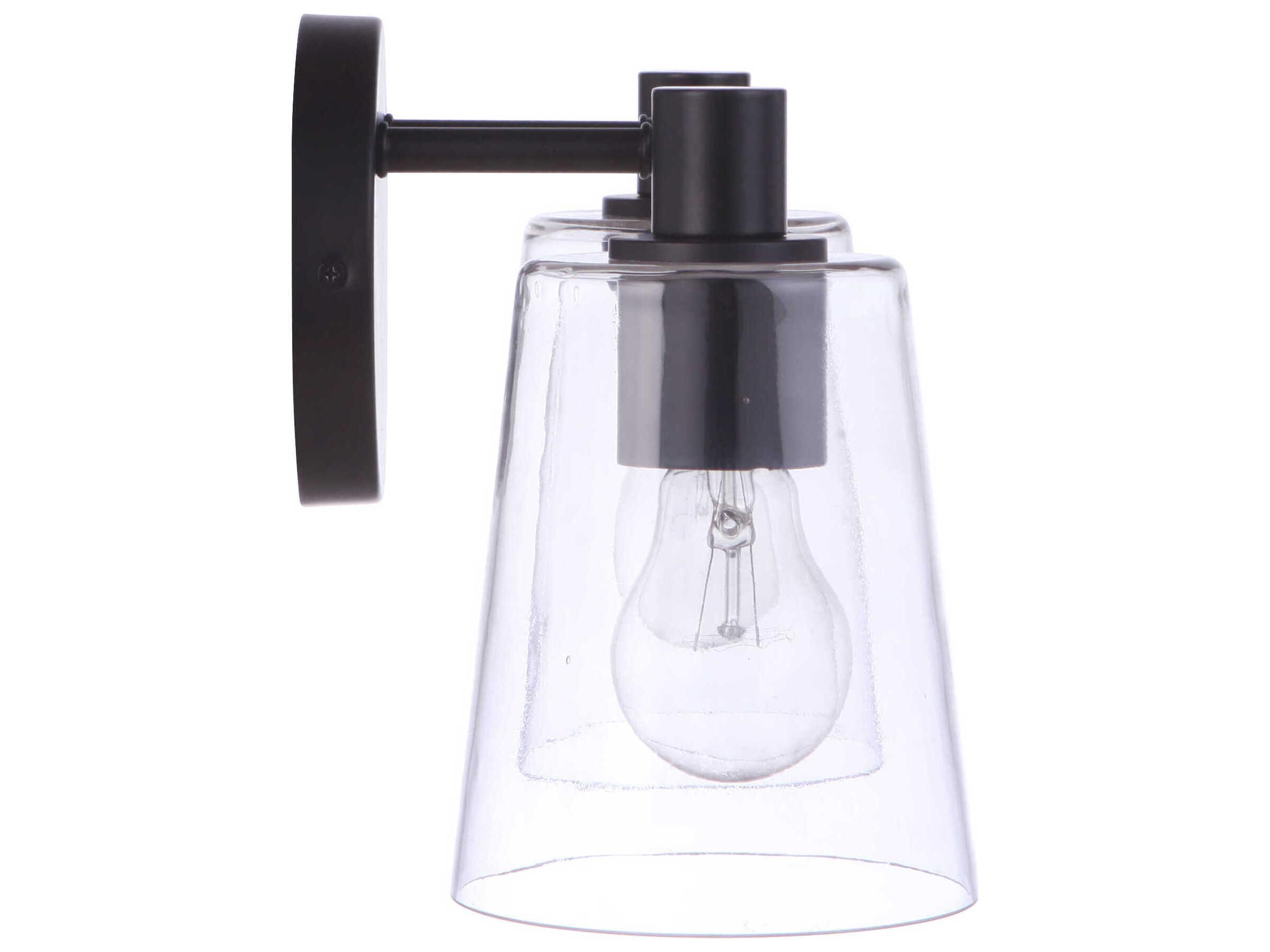 Craftmade Emilio 2-Light Flat Black Glass Vanity Light