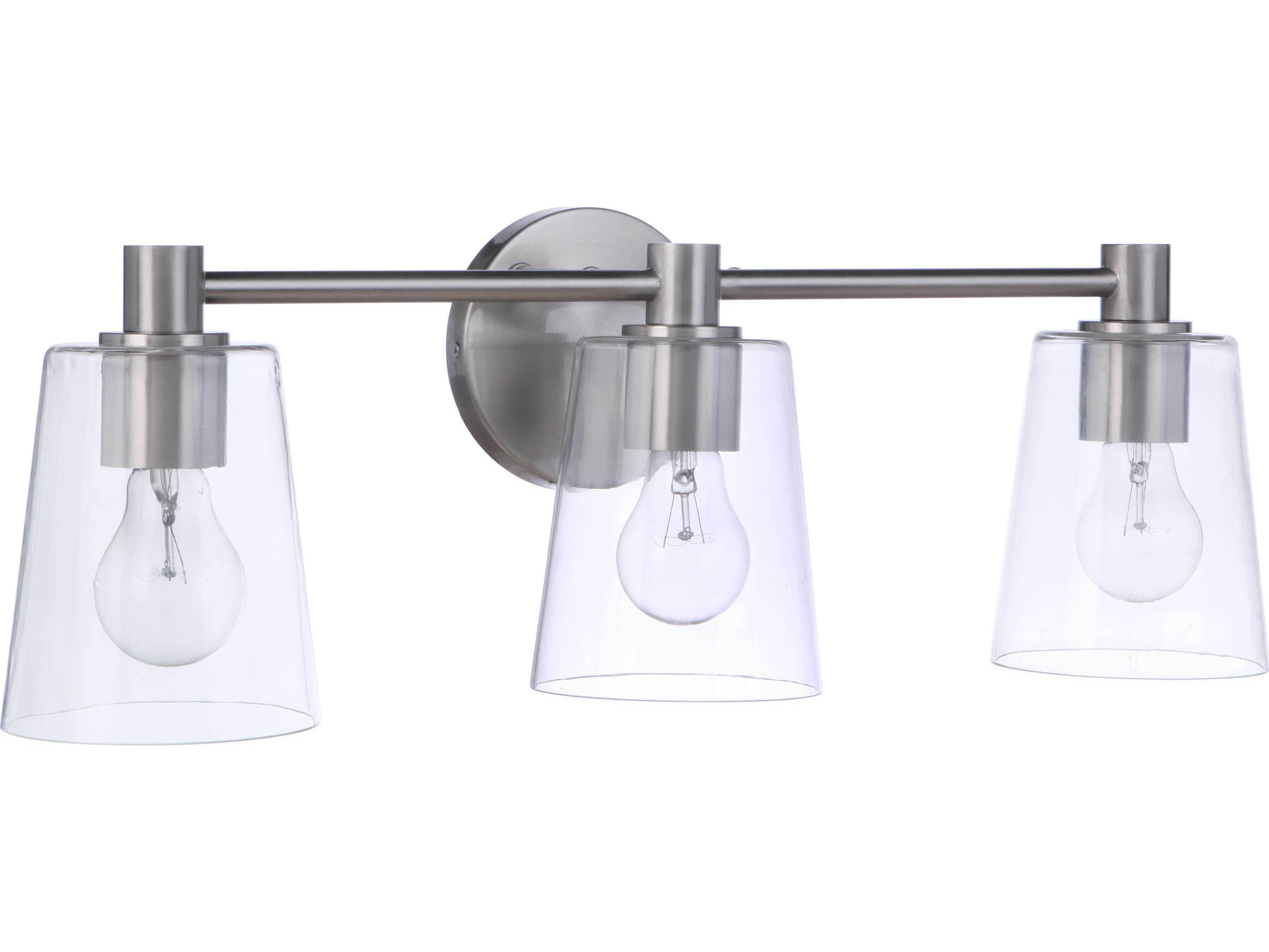 Craftmade Emilio 3-Light Brushed Polished Nickel Glass Vanity Light