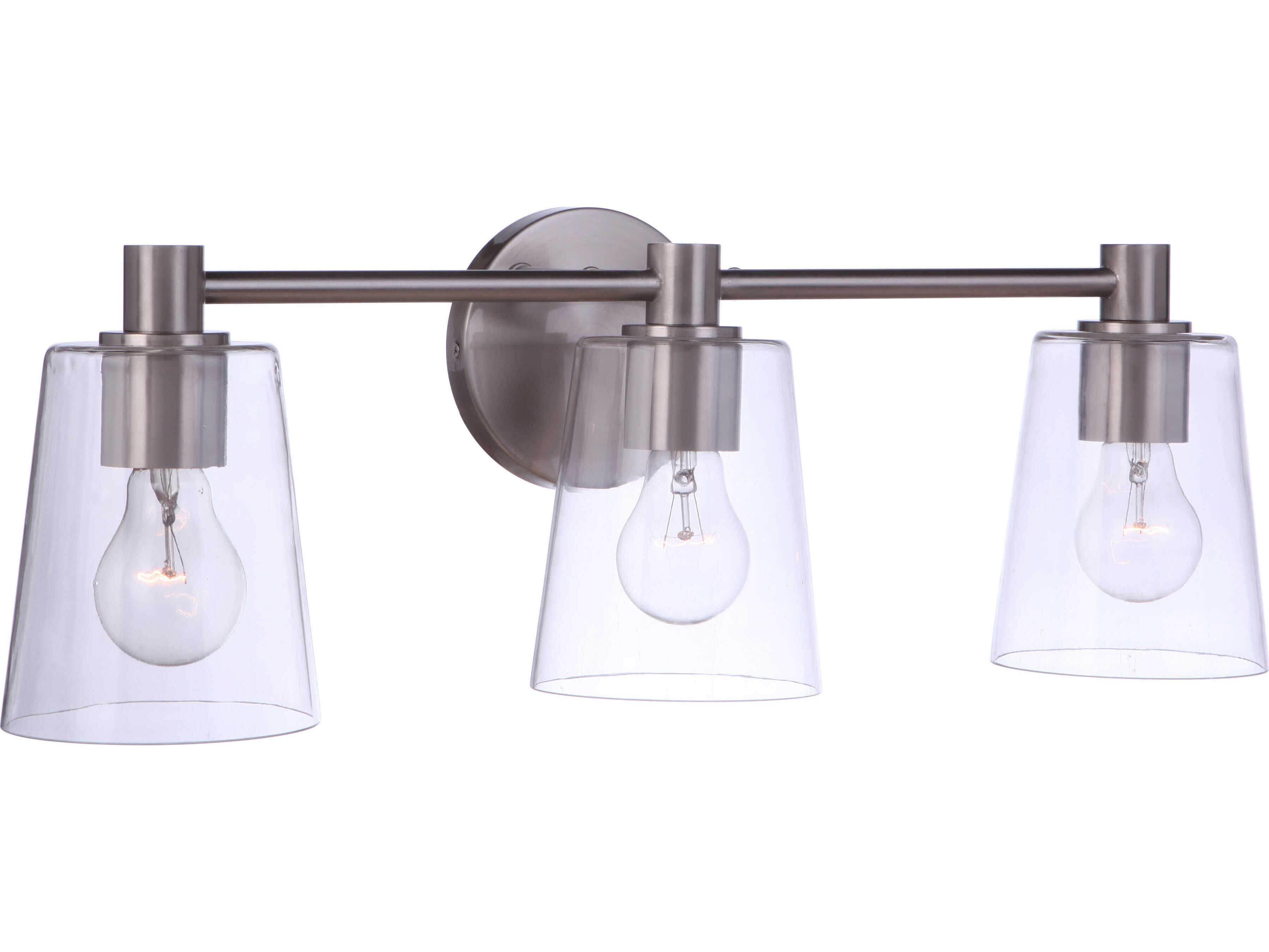 Craftmade Emilio 3-Light Brushed Polished Nickel Glass Vanity Light