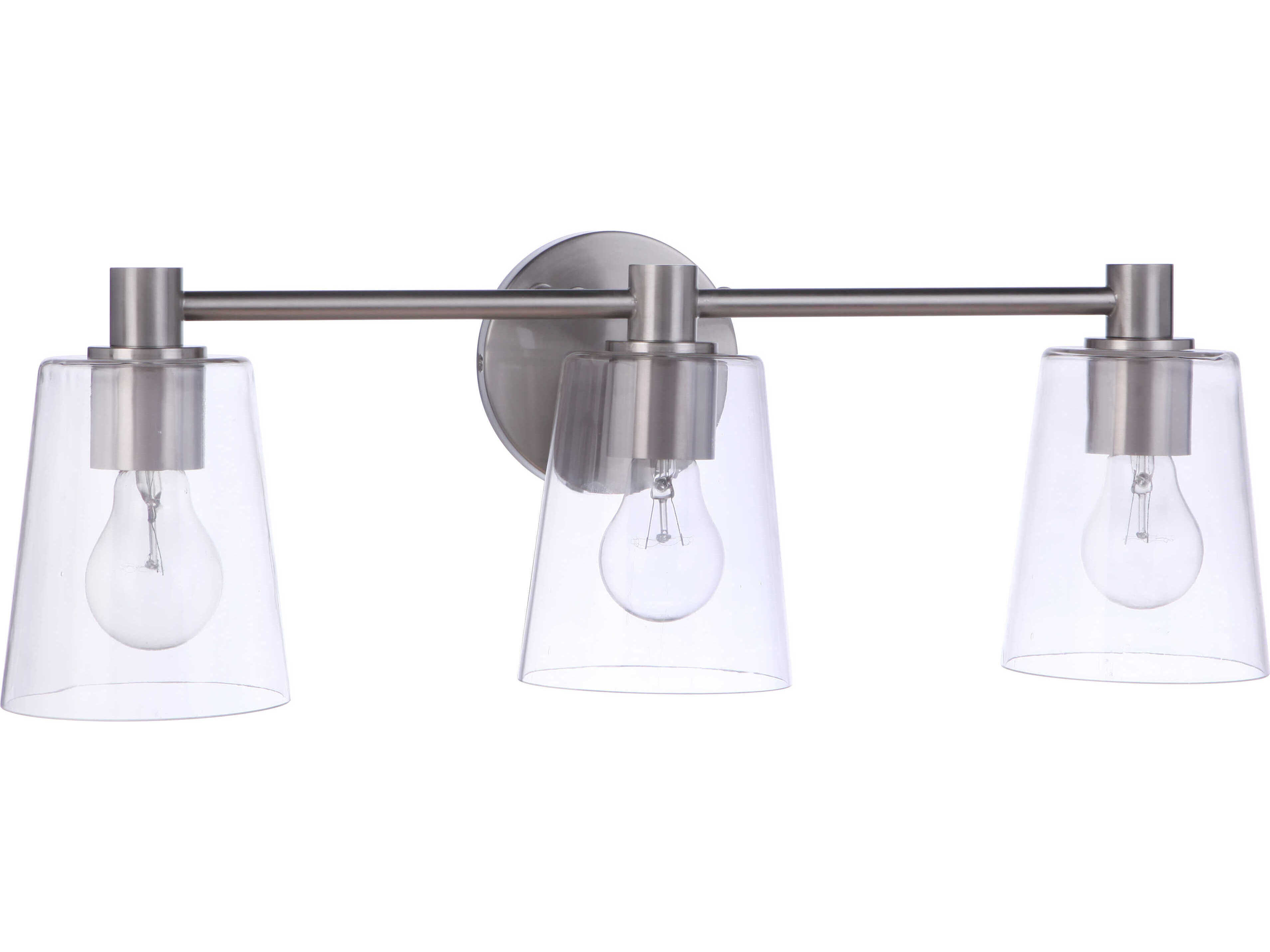 Craftmade Emilio 3-Light Brushed Polished Nickel Glass Vanity Light