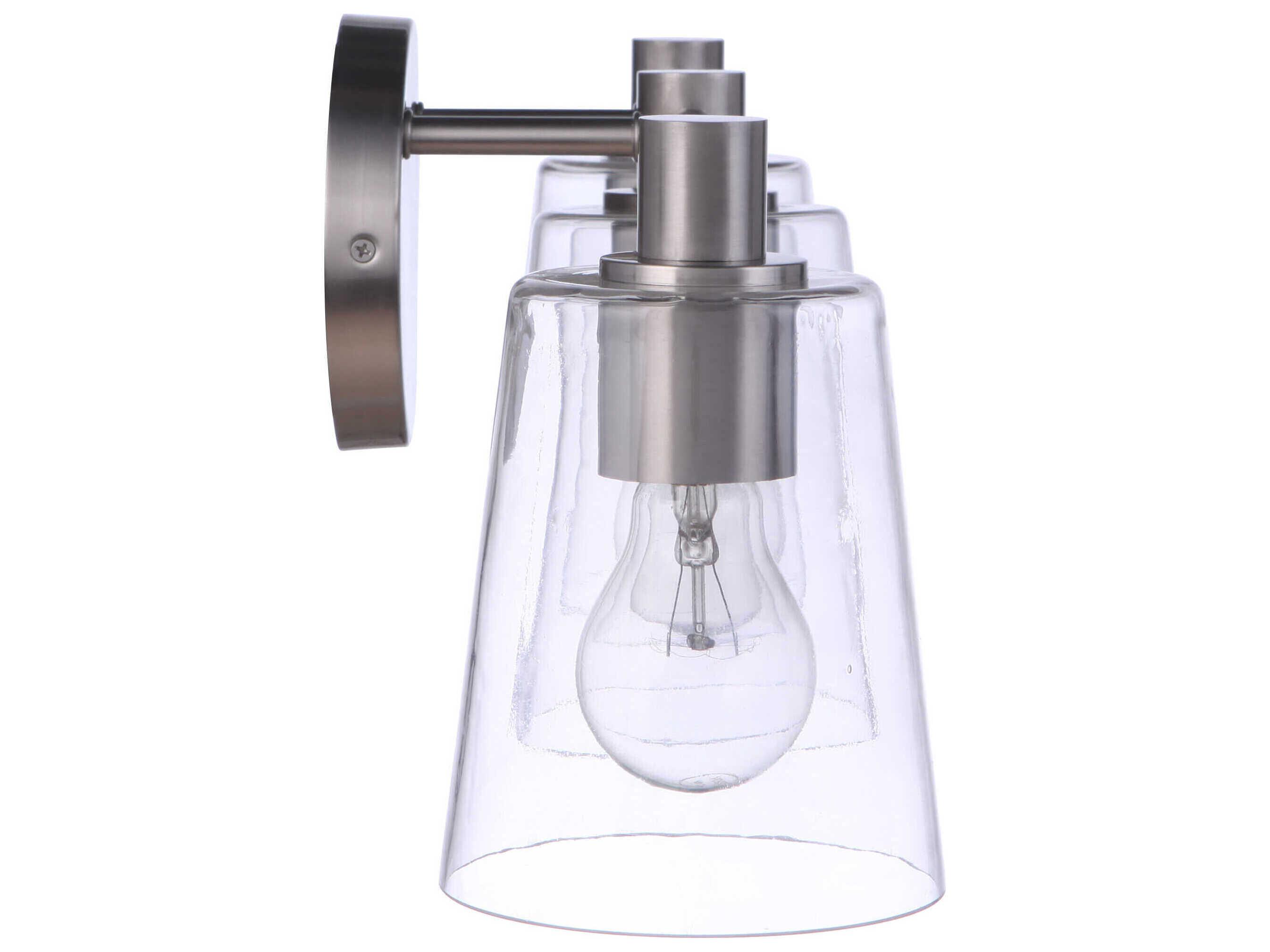 Craftmade Emilio 3-Light Brushed Polished Nickel Glass Vanity Light