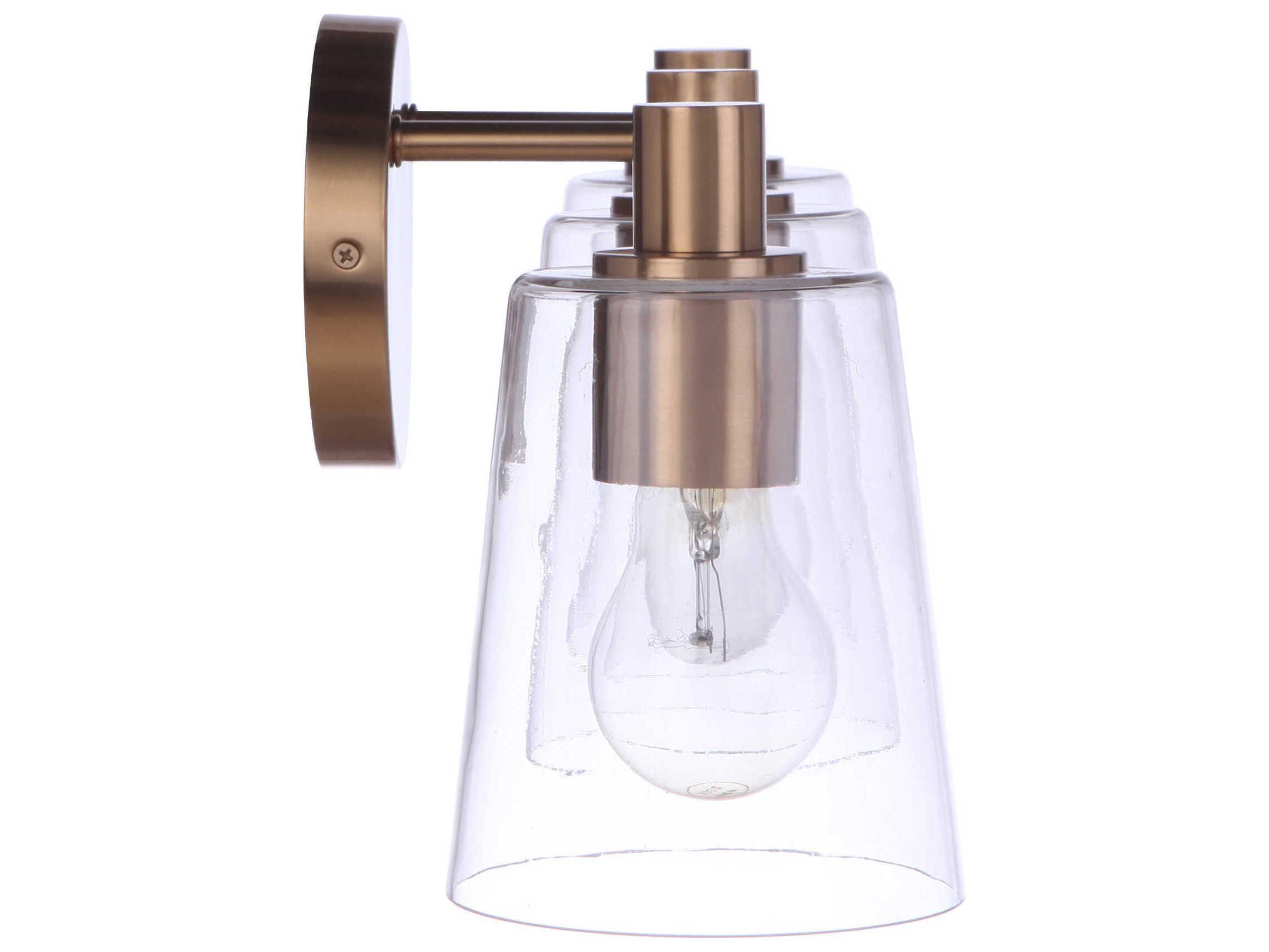 Craftmade Emilio 3-Light Satin Brass Glass Vanity Light