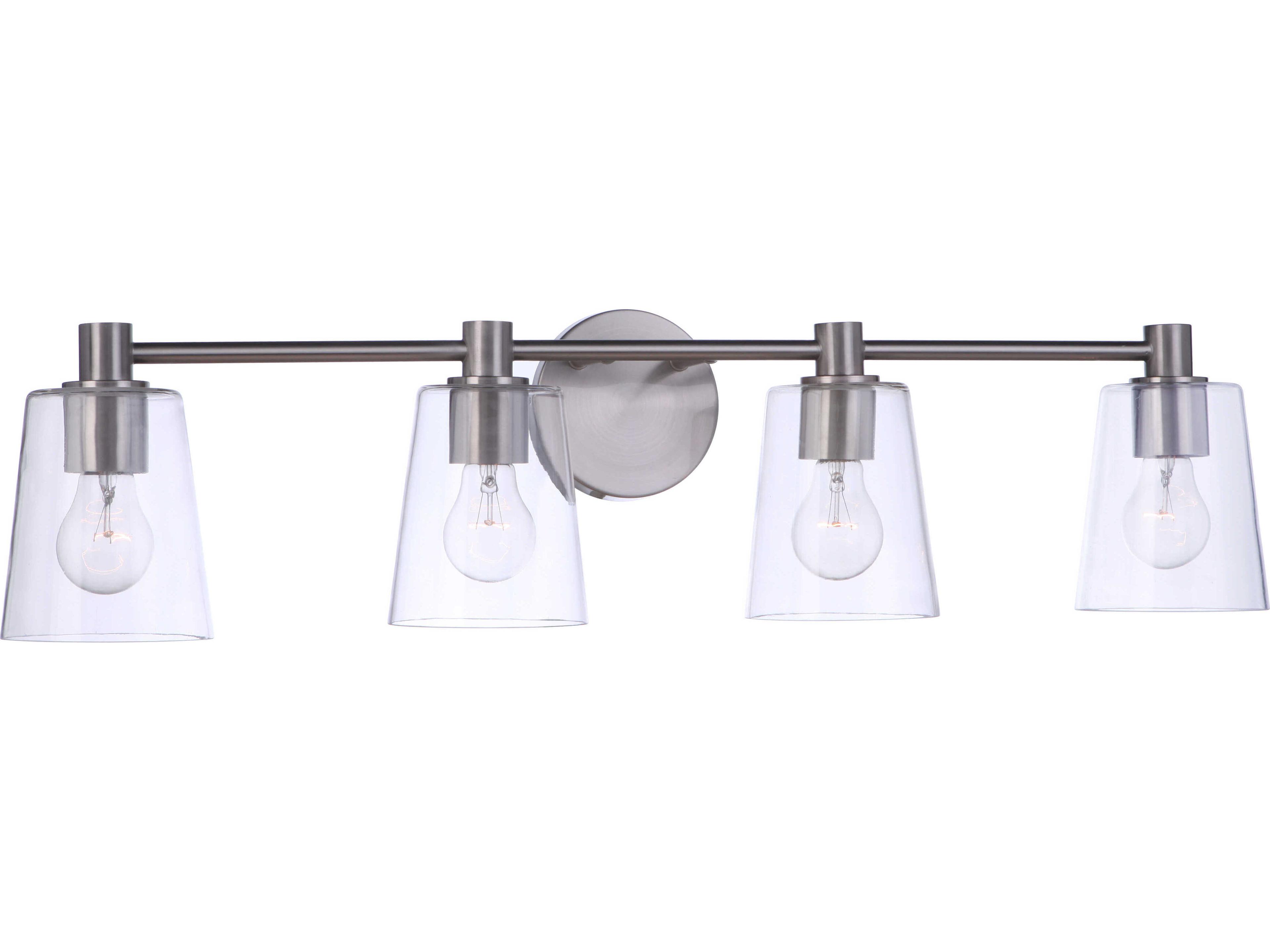 Craftmade Emilio 4-Light Brushed Polished Nickel Glass Vanity Light