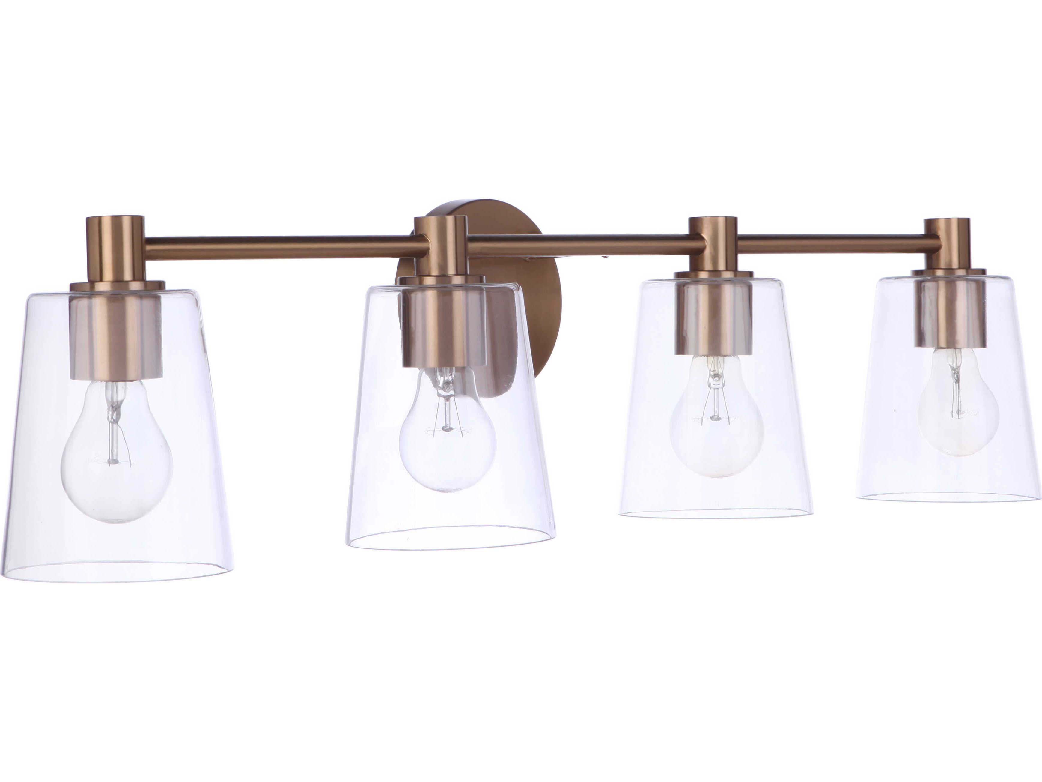 Craftmade Emilio 4-Light Satin Brass Glass Vanity Light