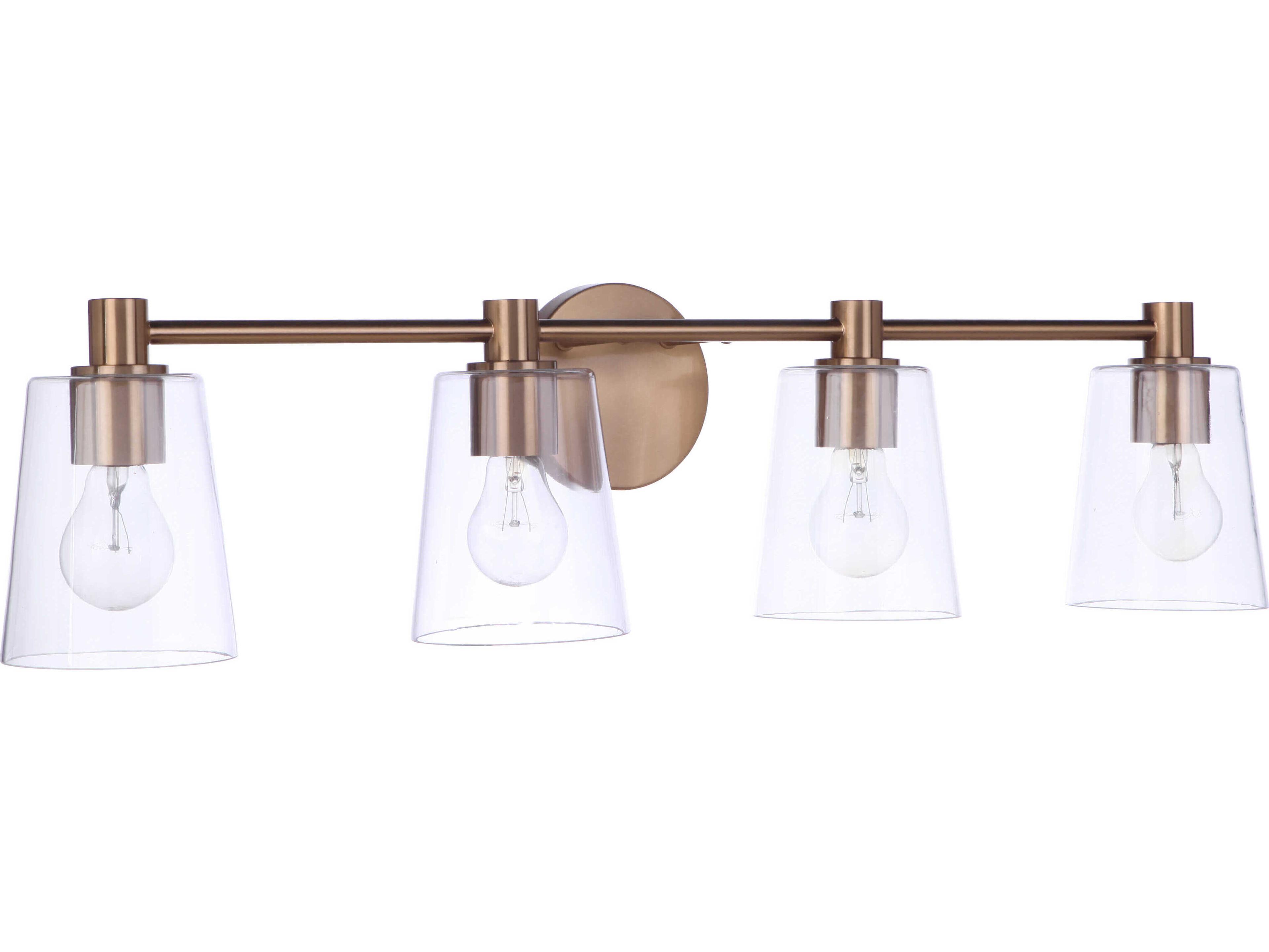 Craftmade Emilio 4-Light Satin Brass Glass Vanity Light