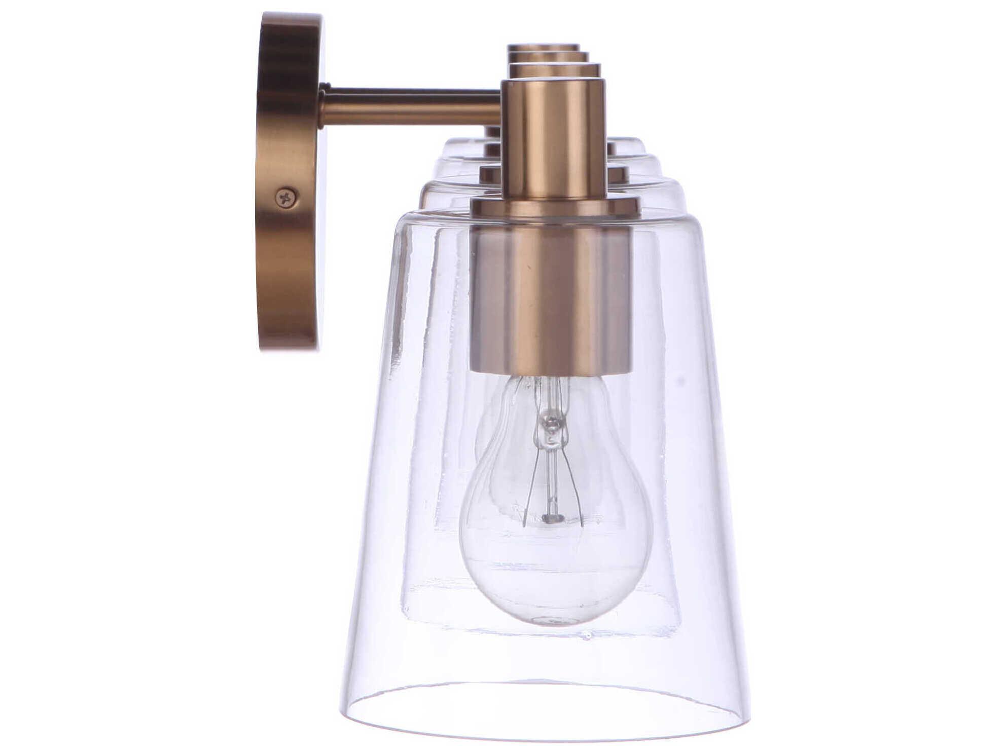 Craftmade Emilio 4-Light Satin Brass Glass Vanity Light