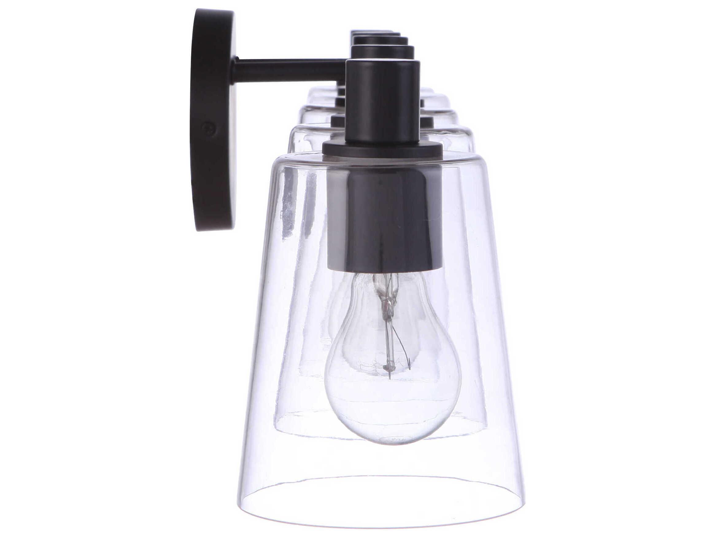 Craftmade Emilio 5-Light Flat Black Glass Vanity Light