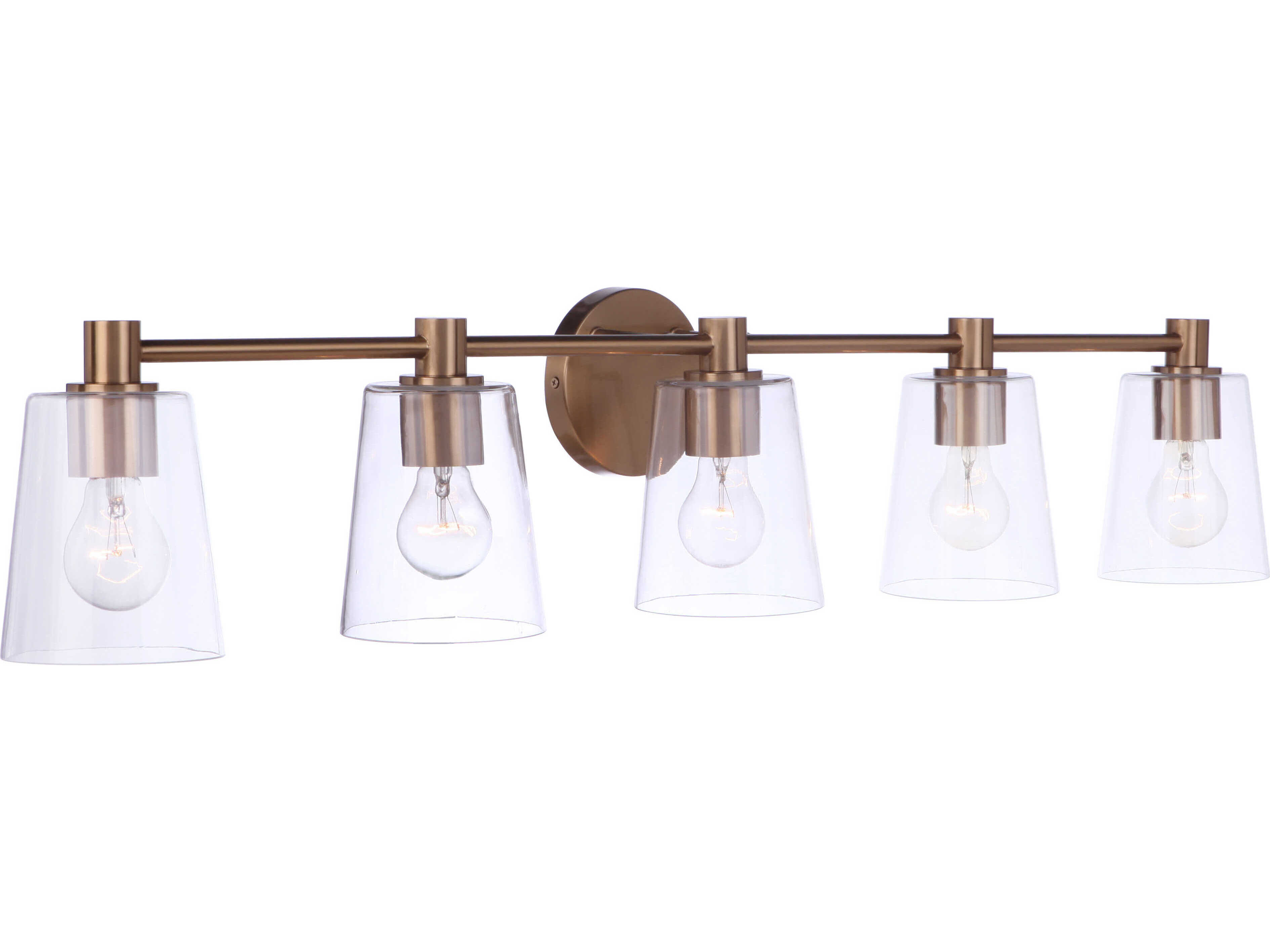 Craftmade Emilio 5-Light Satin Brass Glass Vanity Light