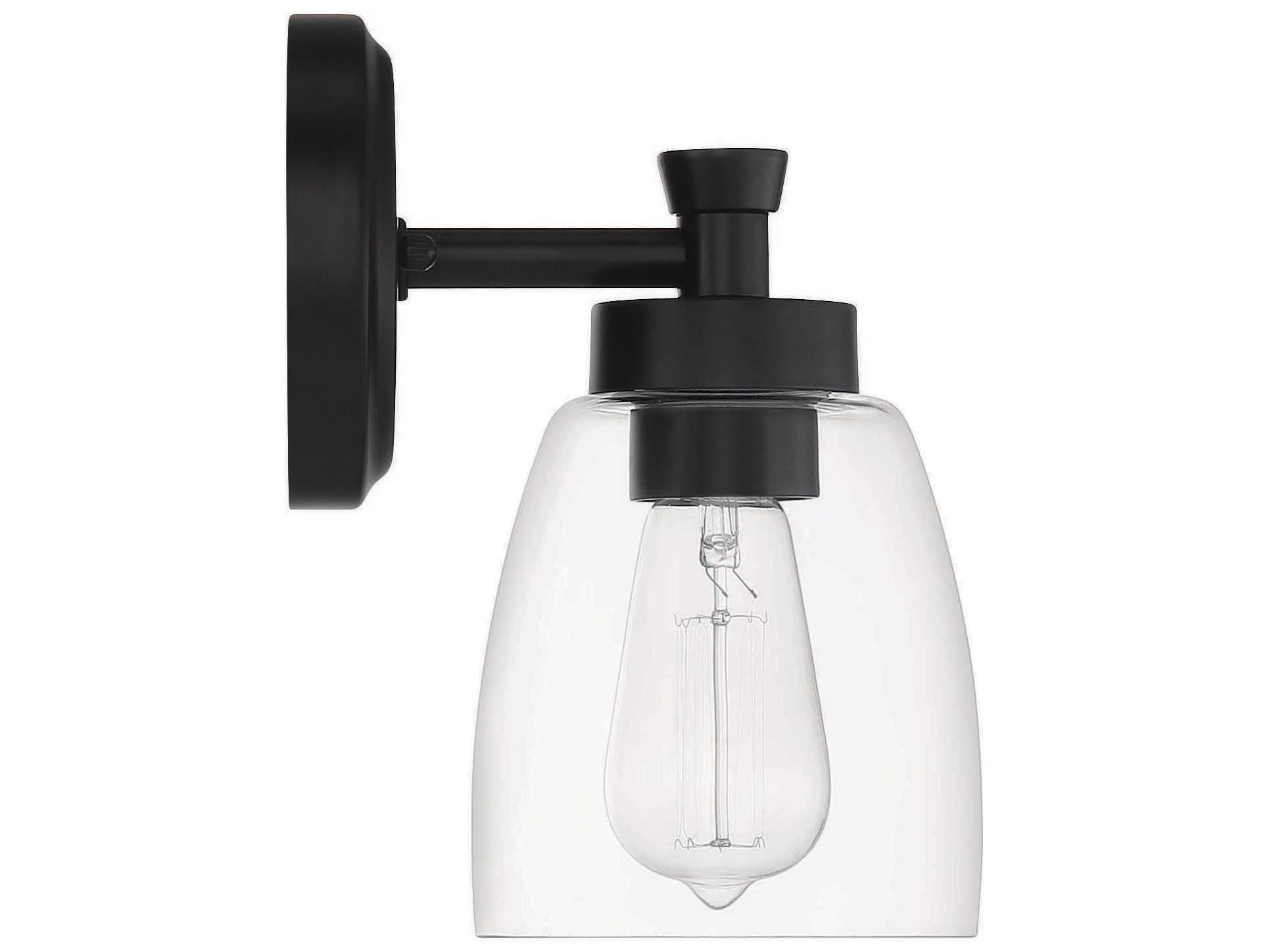 Craftmade Henning 1-Light Flat Black Glass Wall Sconce