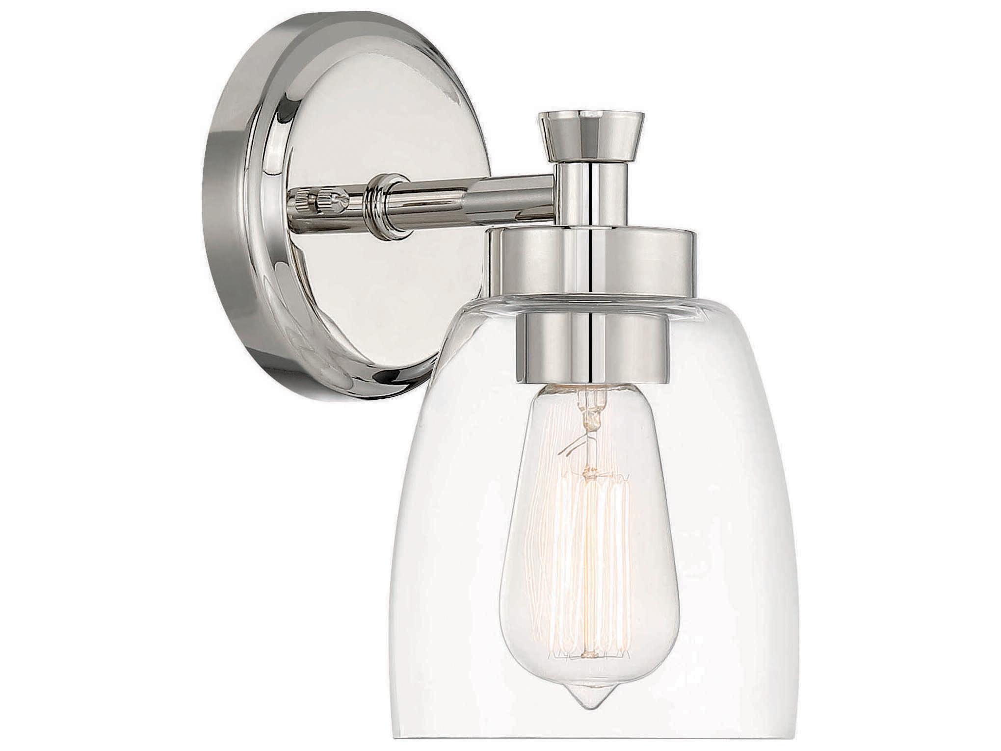 Craftmade Henning 1-Light Polished Nickel Glass Wall Sconce
