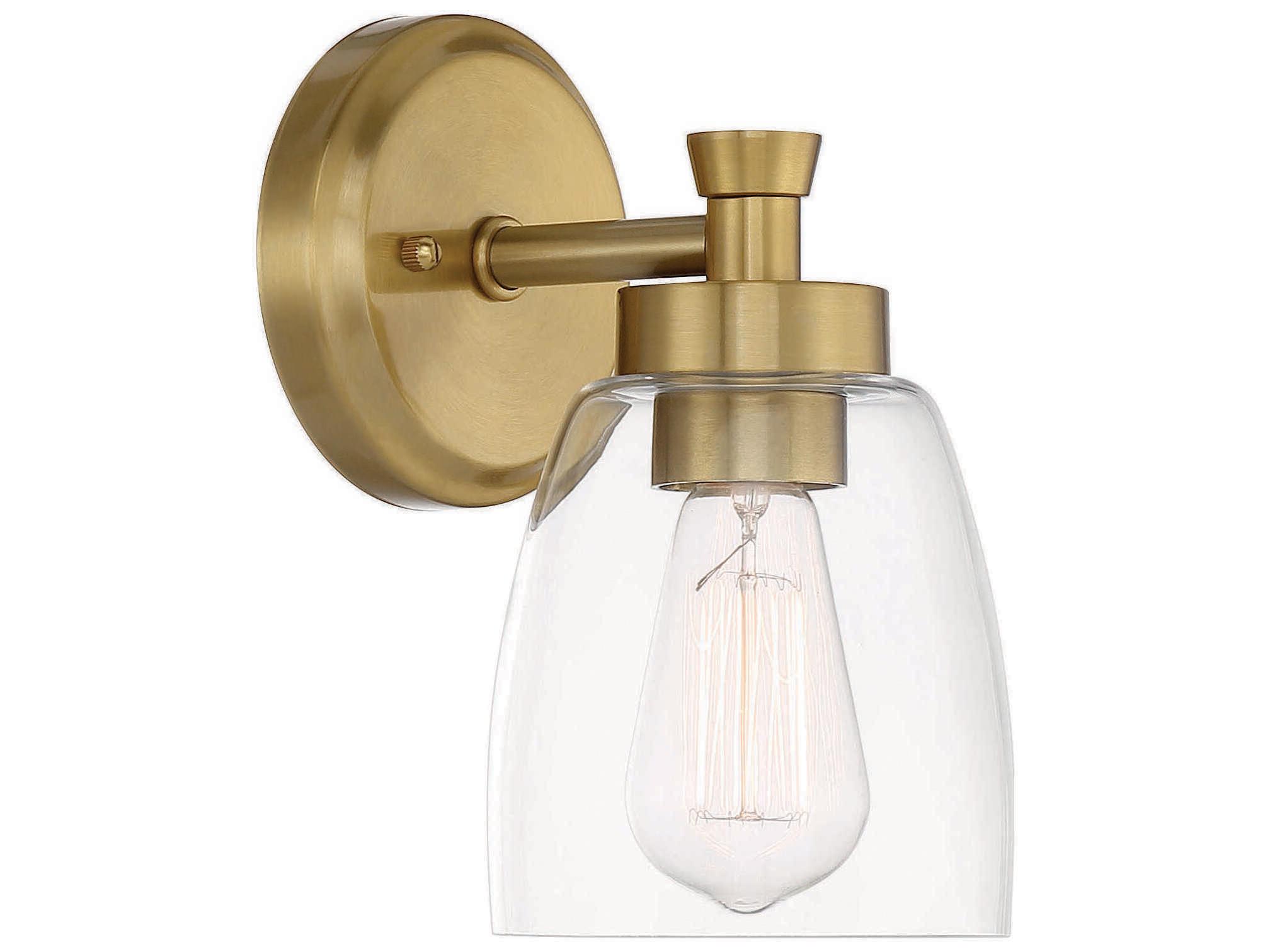Craftmade Henning 1-Light Satin Brass Glass Wall Sconce