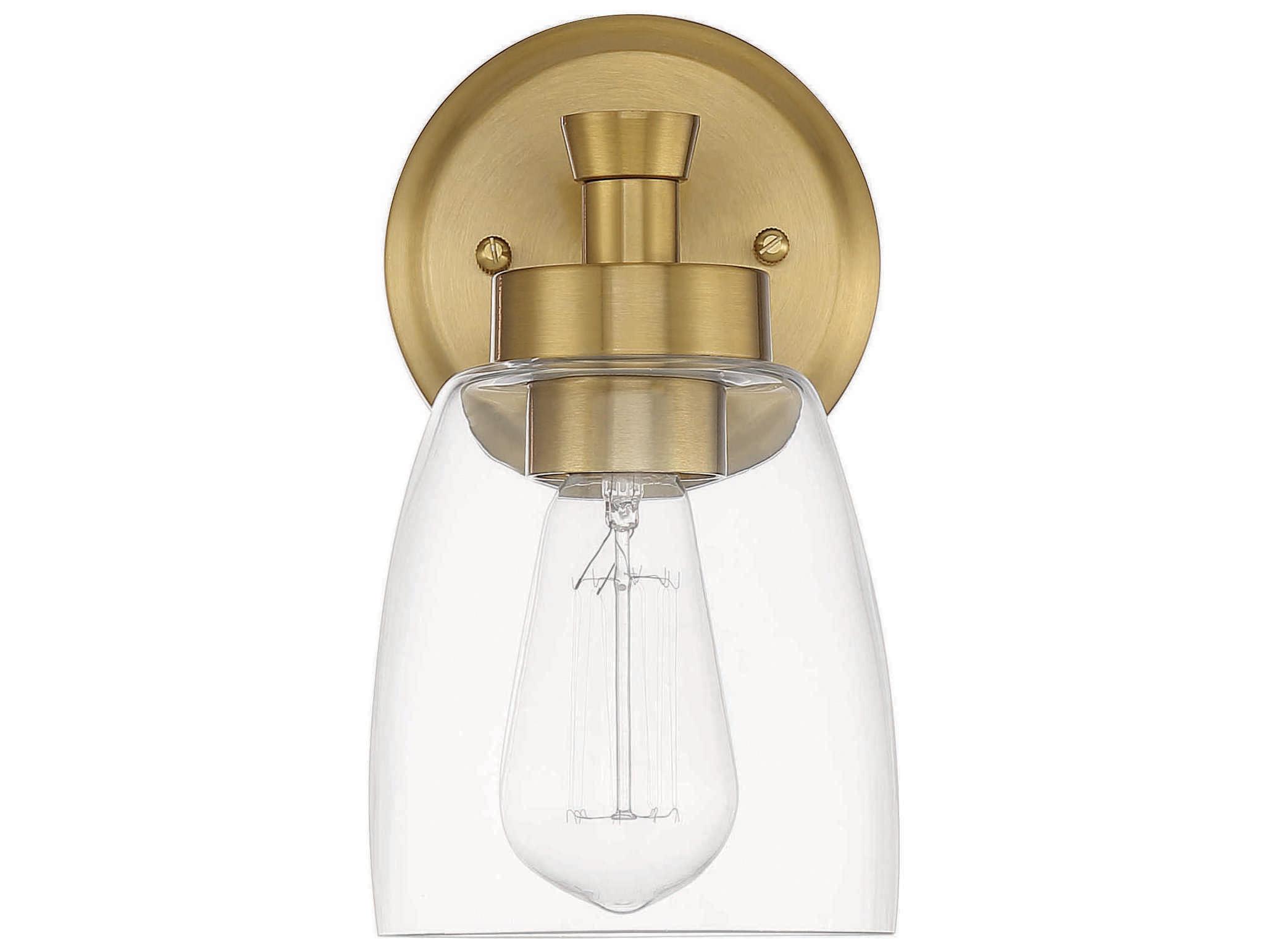 Craftmade Henning 1-Light Satin Brass Glass Wall Sconce