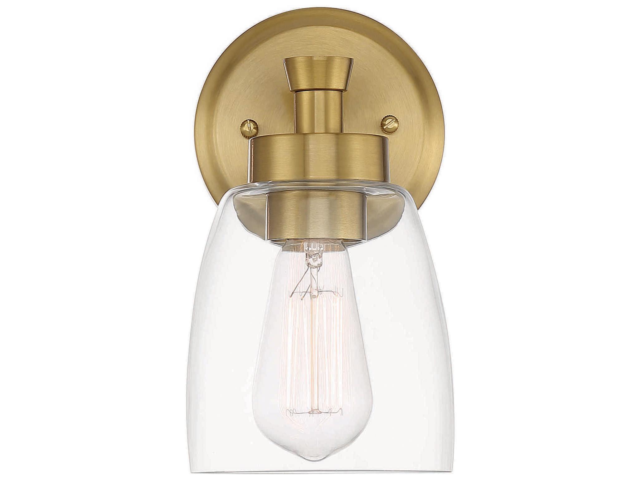 Craftmade Henning 1-Light Satin Brass Glass Wall Sconce