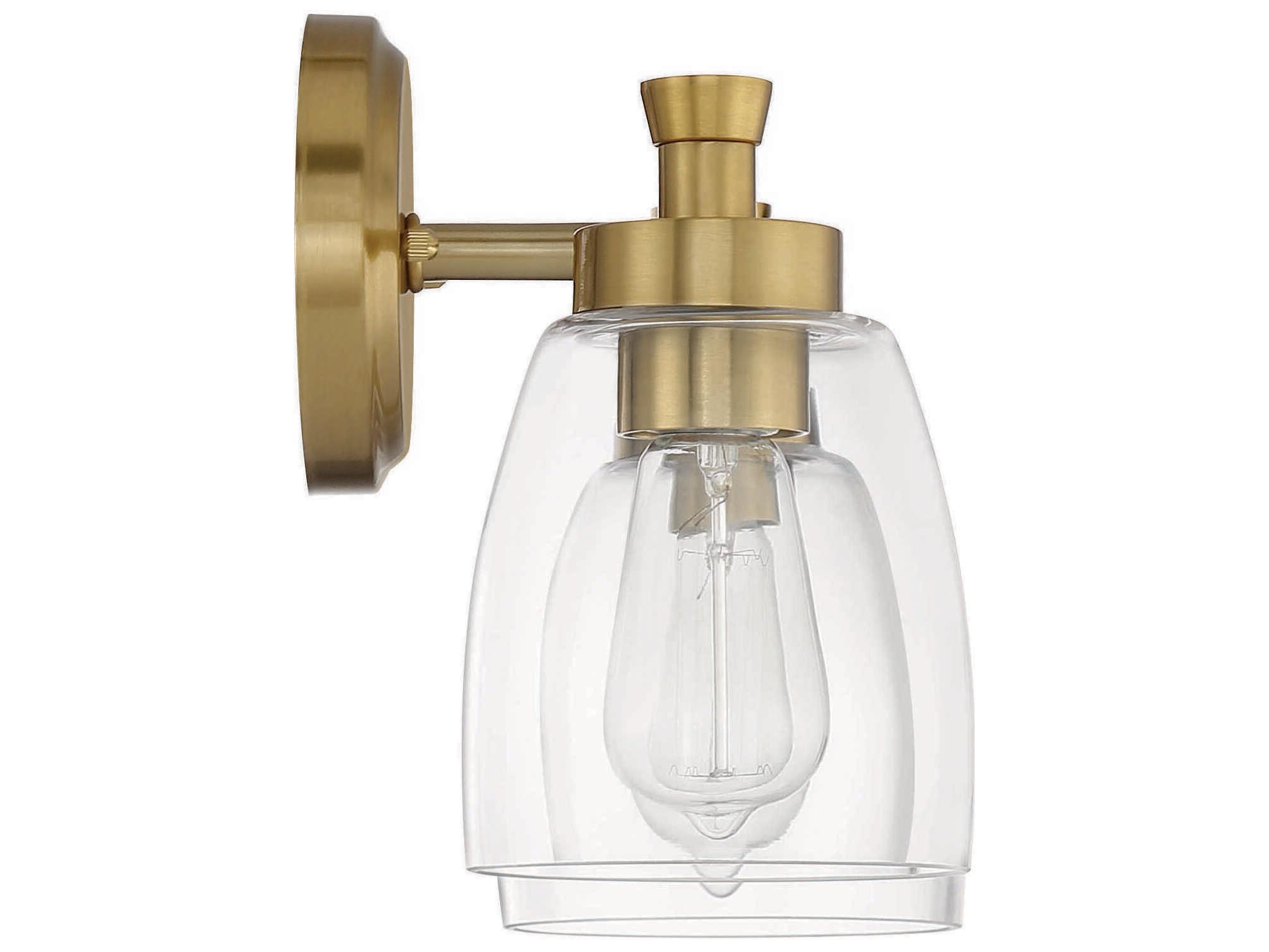 Craftmade Henning 2-Light Satin Brass Glass Vanity Light