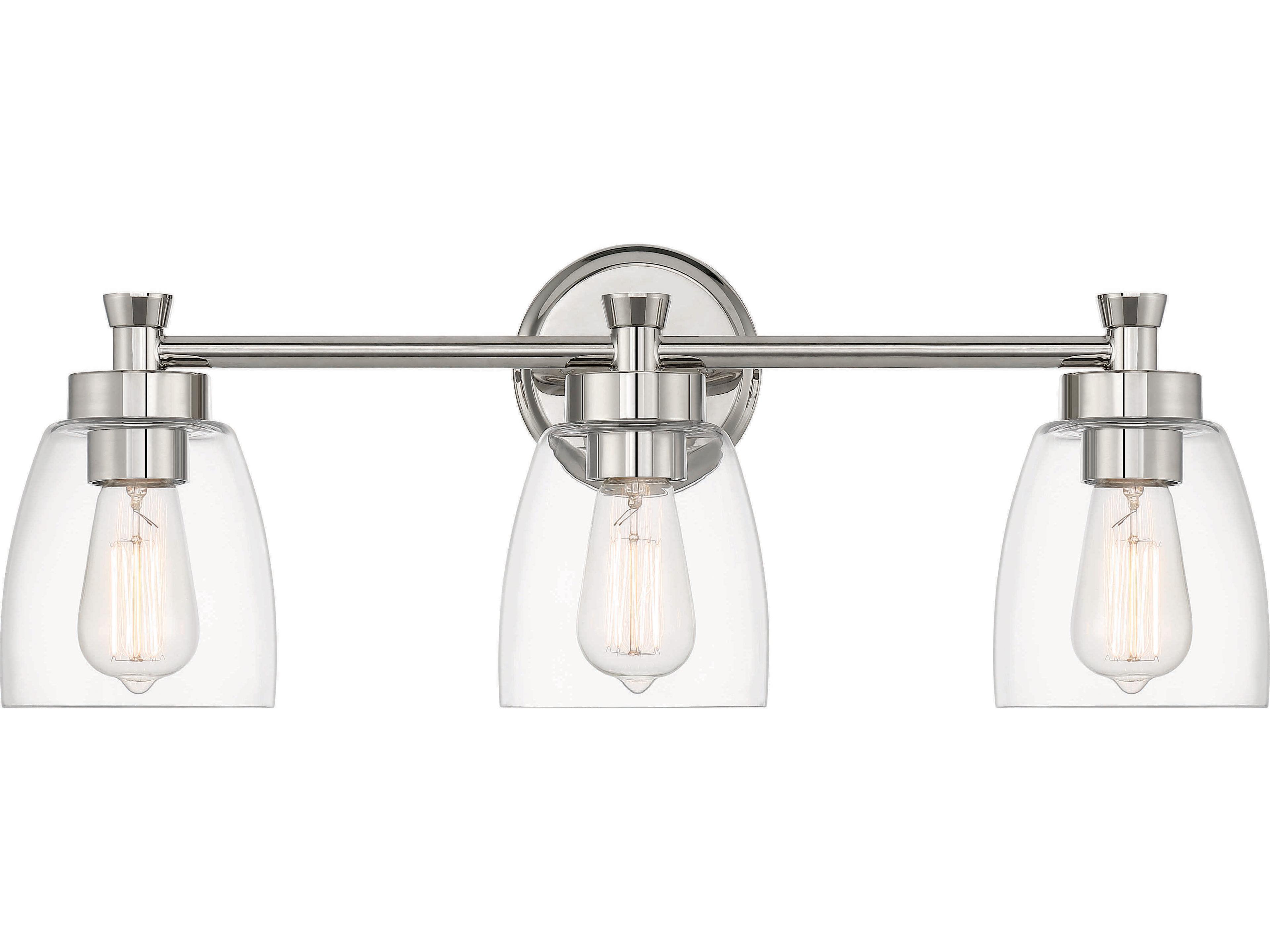 Craftmade Henning 3-Light Polished Nickel Glass Vanity Light