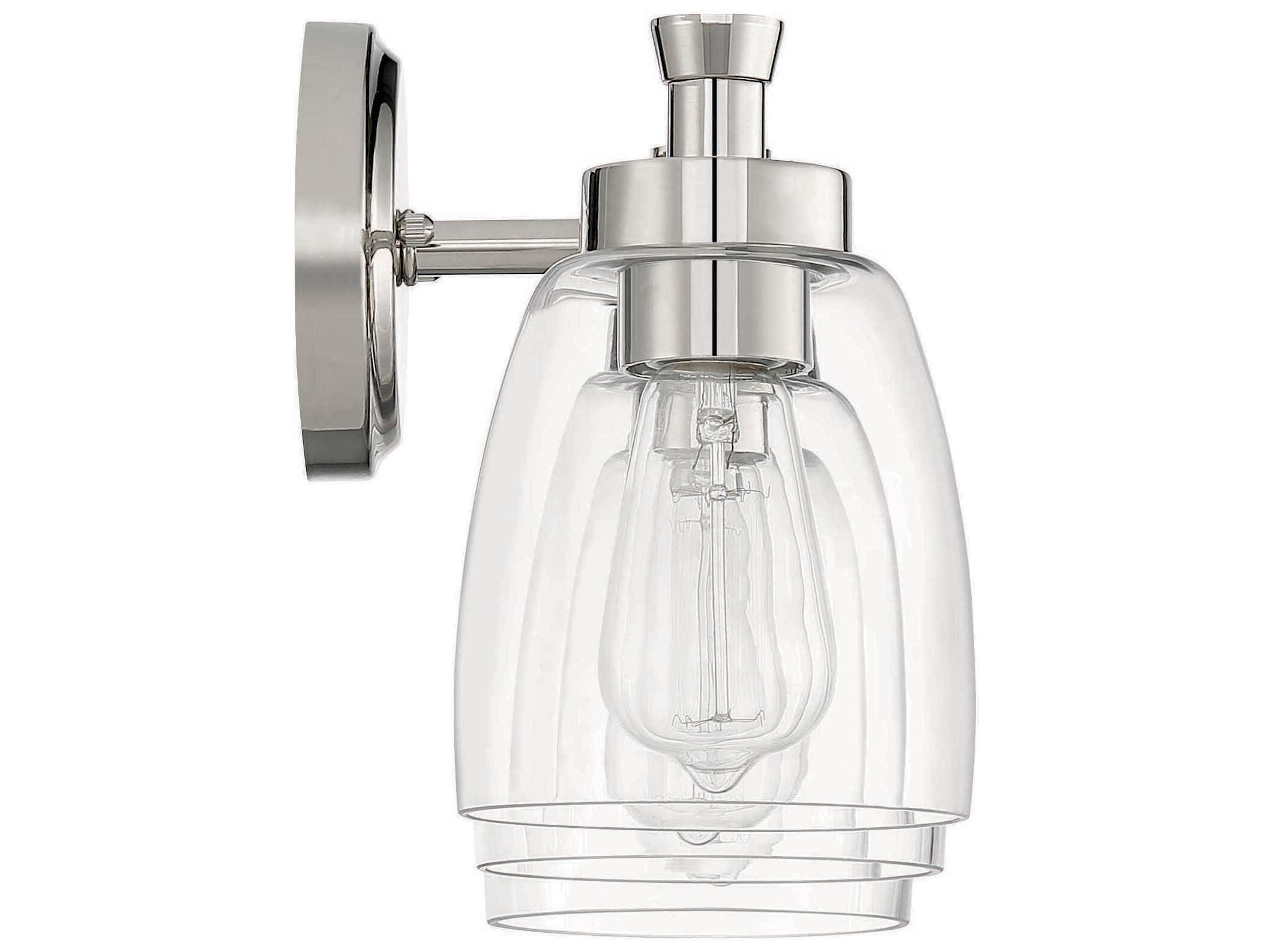 Craftmade Henning 3-Light Polished Nickel Glass Vanity Light