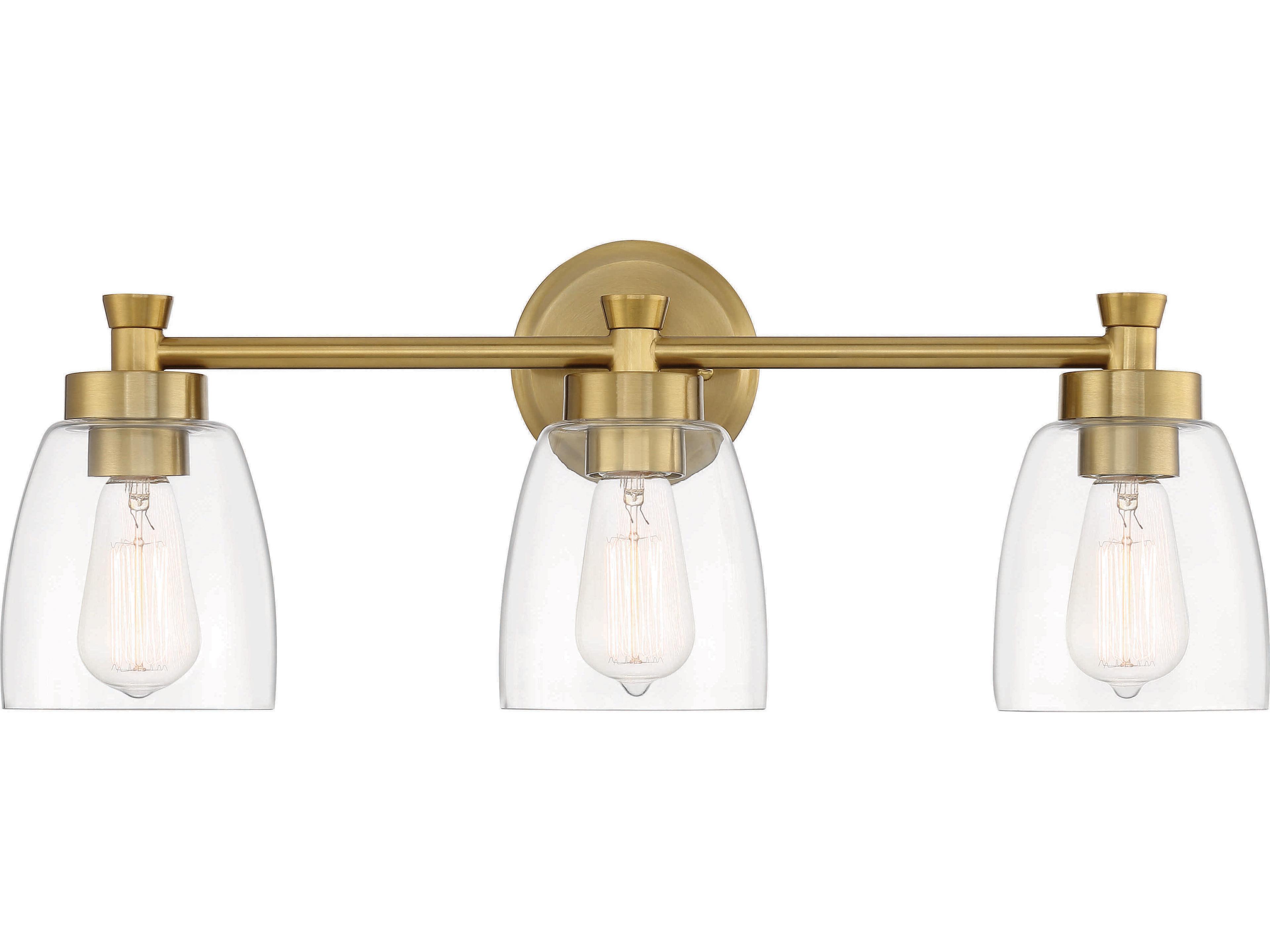 Craftmade Henning 3-Light Satin Brass Glass Vanity Light