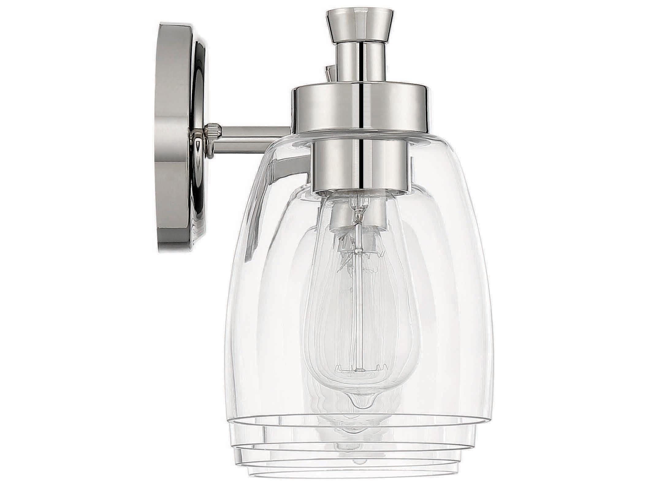 Craftmade Henning 4-Light Polished Nickel Glass Vanity Light