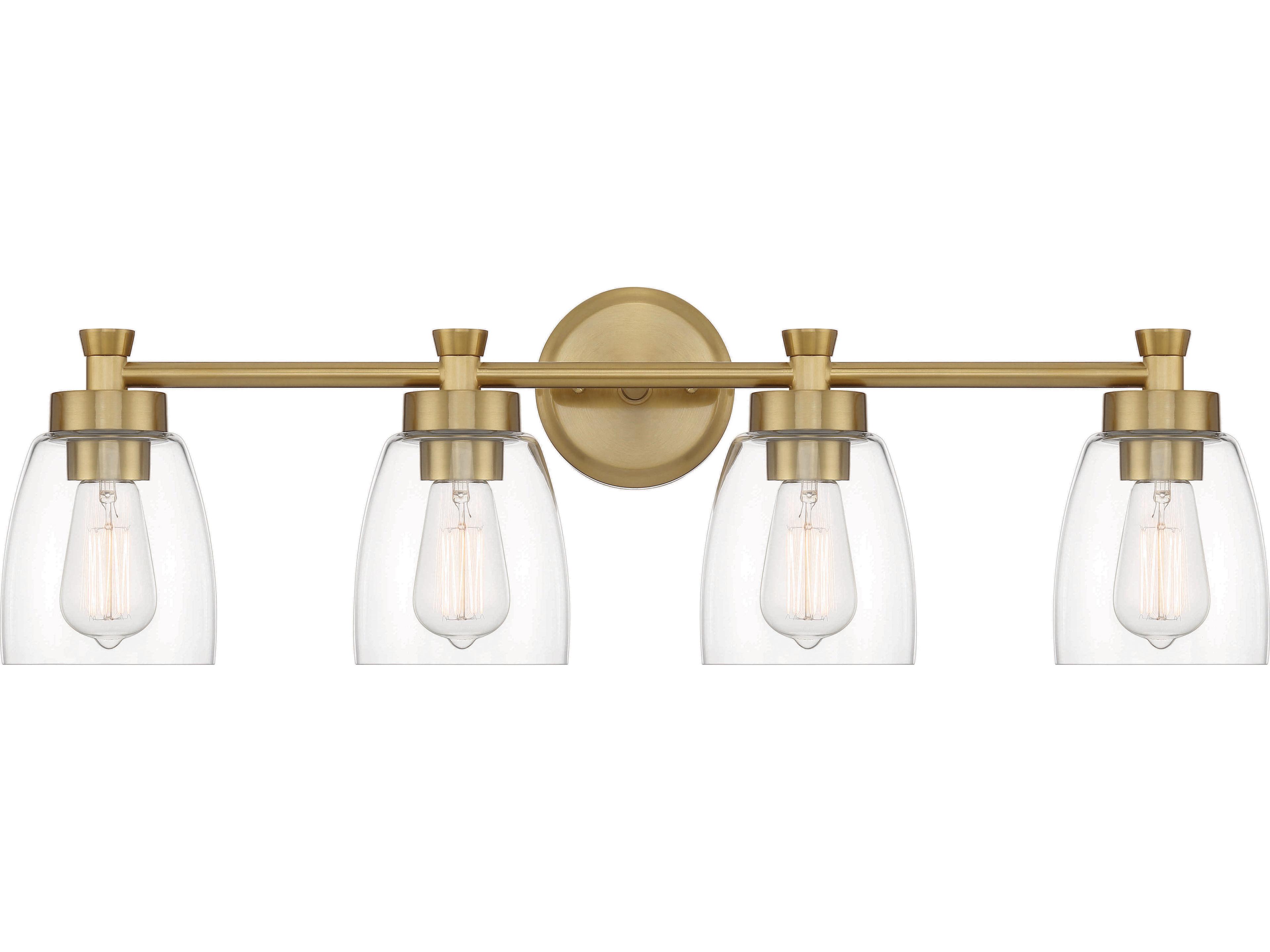 Craftmade Henning 4-Light Satin Brass Glass Vanity Light