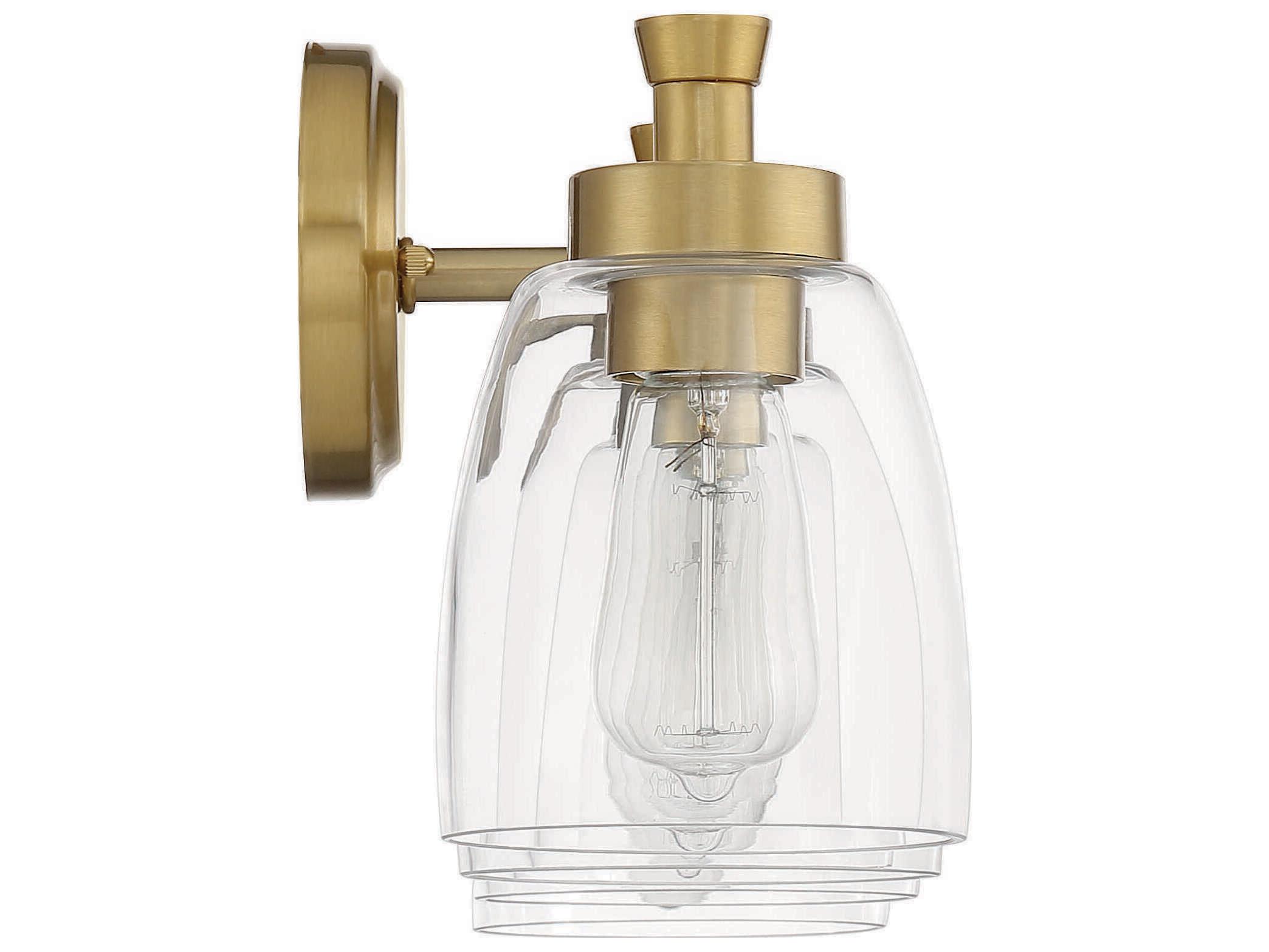 Craftmade Henning 4-Light Satin Brass Glass Vanity Light