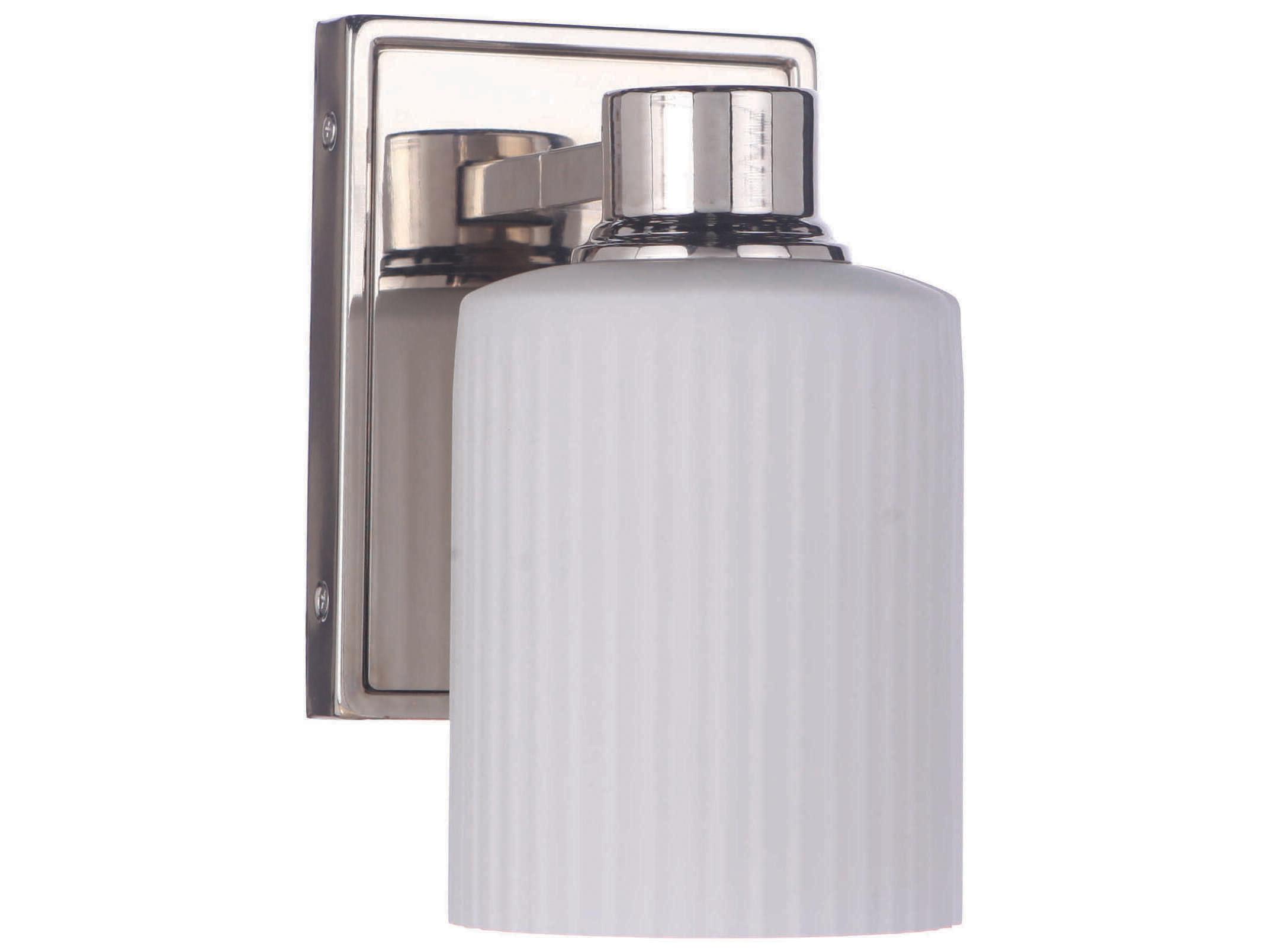 Craftmade Bretton 1-Light Polished Nickel Glass Wall Sconce