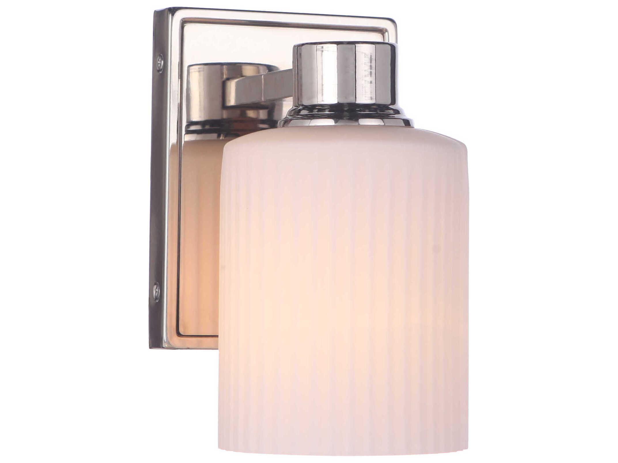 Craftmade Bretton 1-Light Polished Nickel Glass Wall Sconce