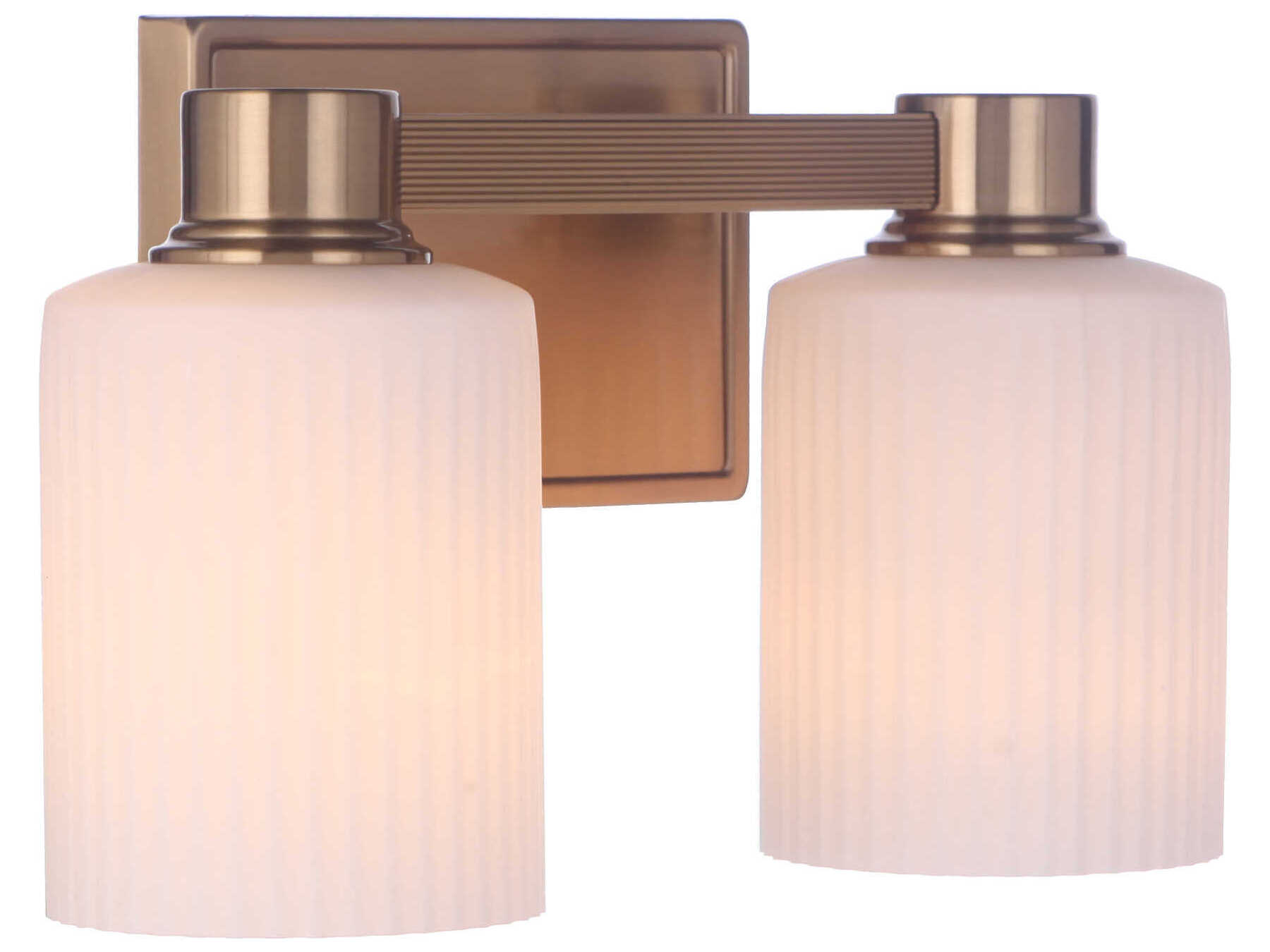 Craftmade Bretton 2-Light Satin Brass Glass Vanity Light
