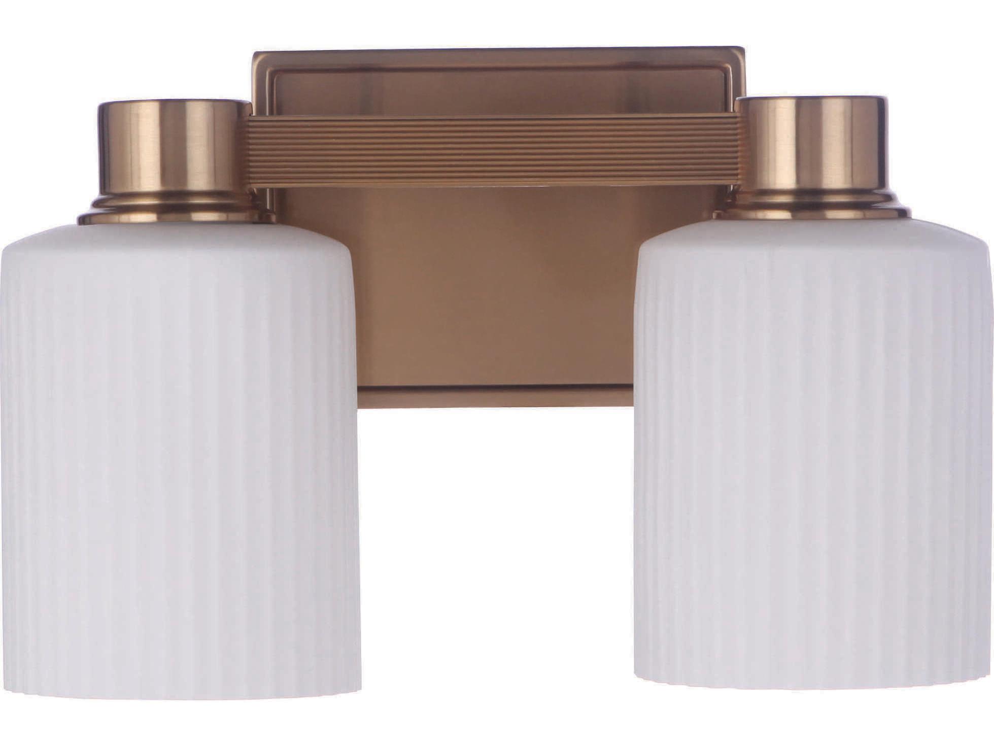 Craftmade Bretton 2-Light Satin Brass Glass Vanity Light