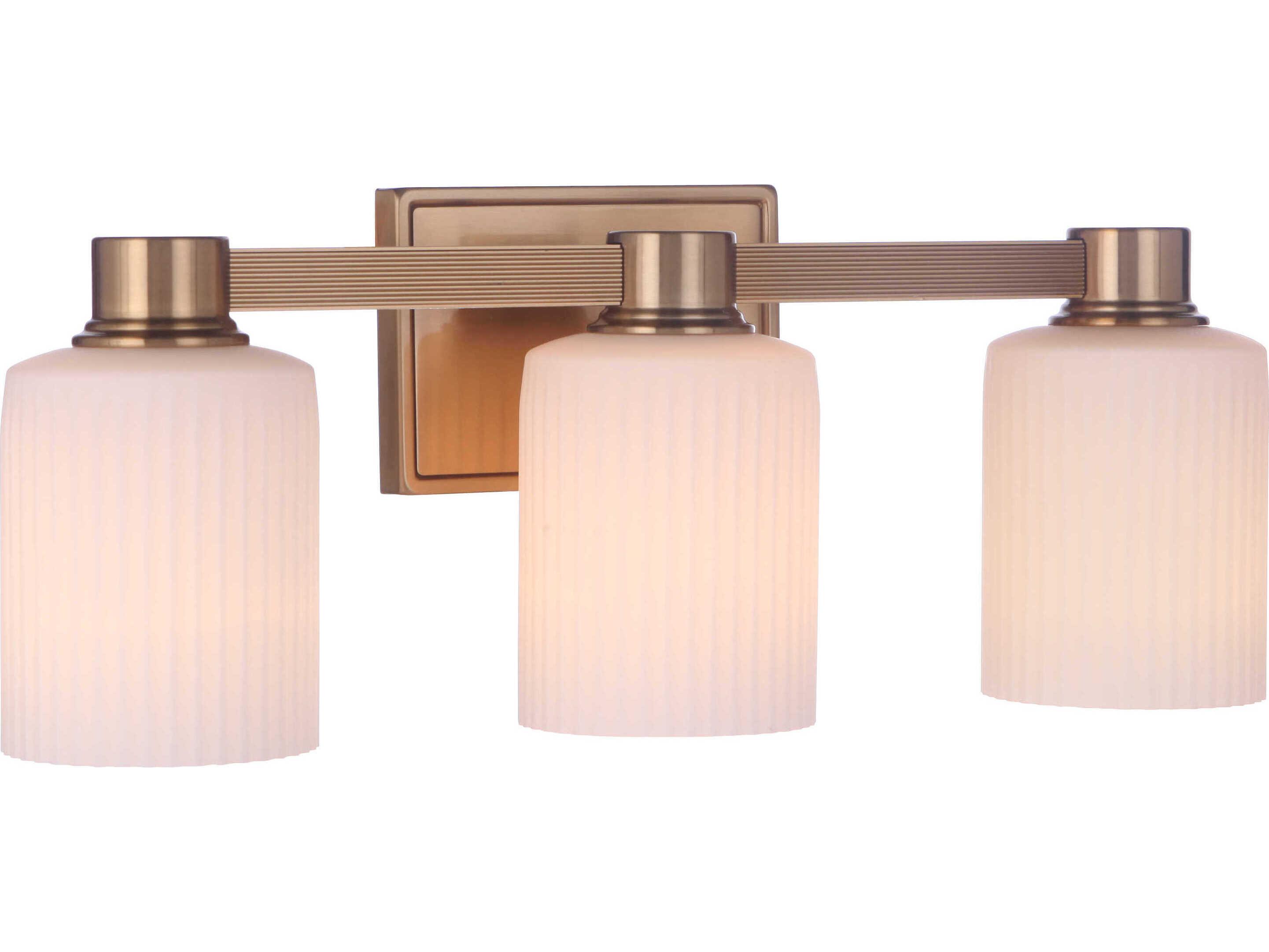Craftmade Bretton 3-Light Satin Brass Glass Vanity Light