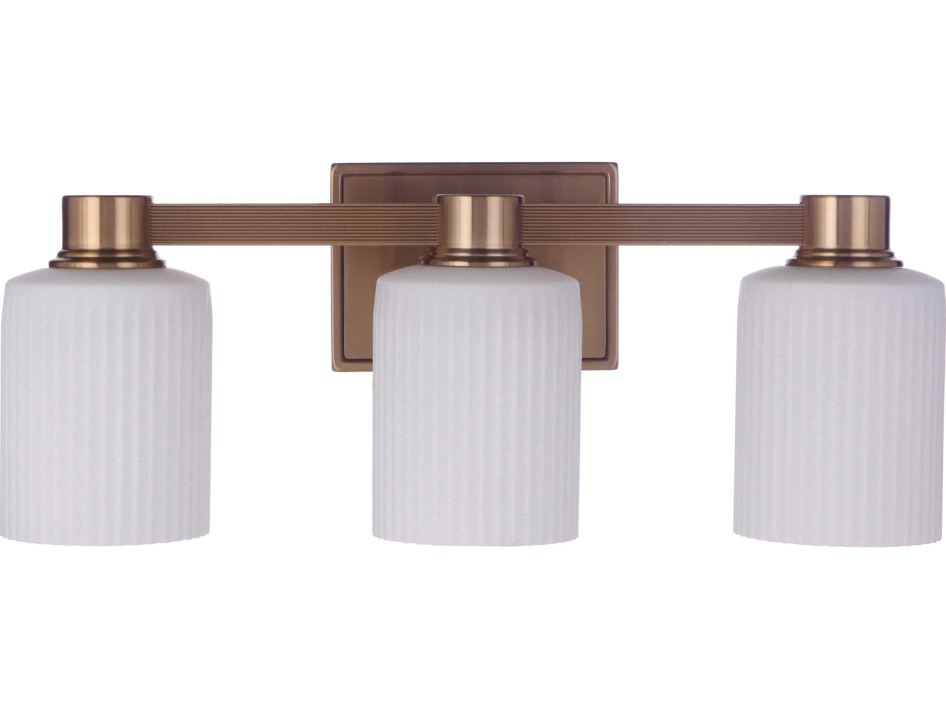 Craftmade Bretton 3-Light Satin Brass Glass Vanity Light