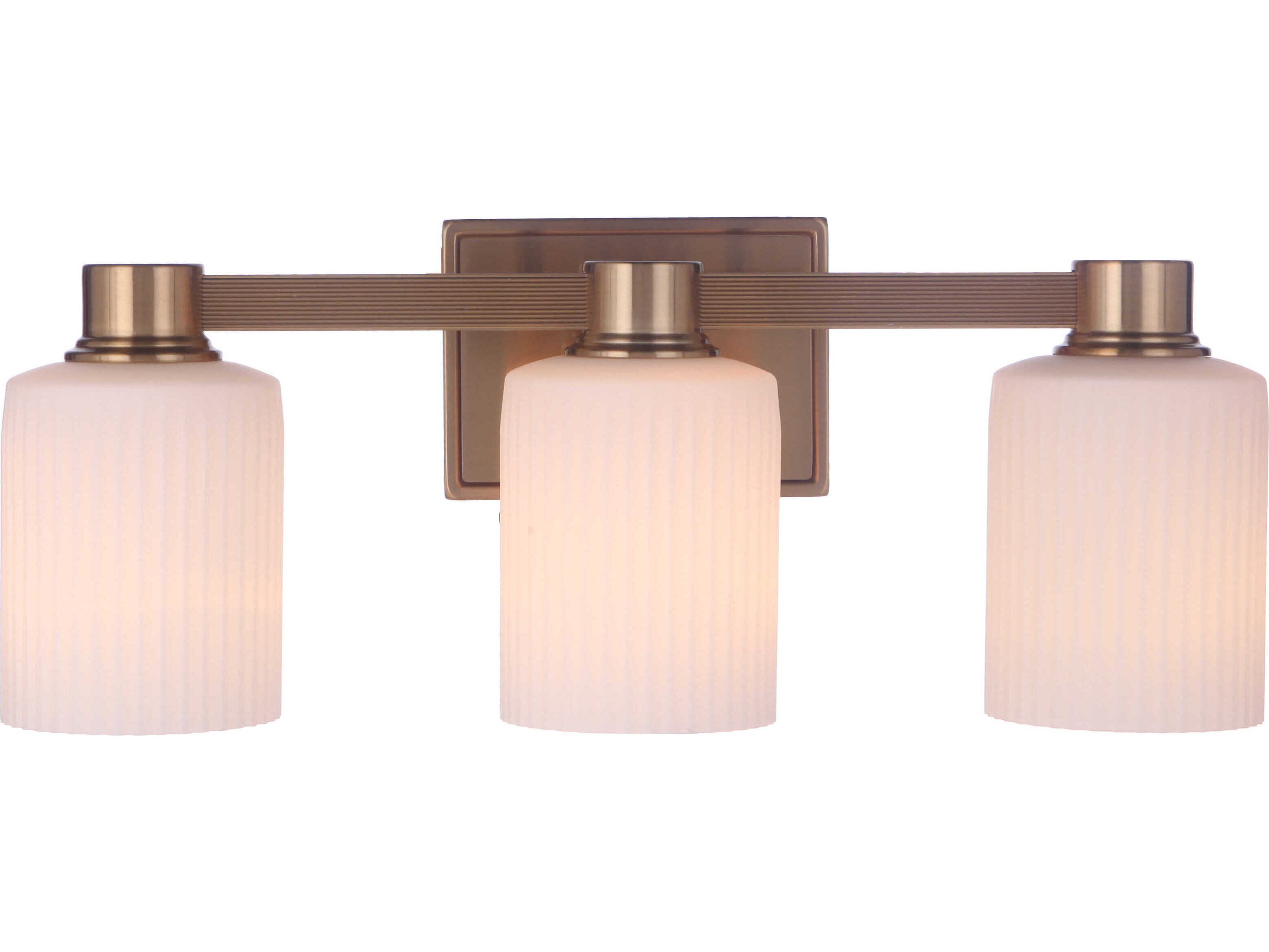 Craftmade Bretton 3-Light Satin Brass Glass Vanity Light
