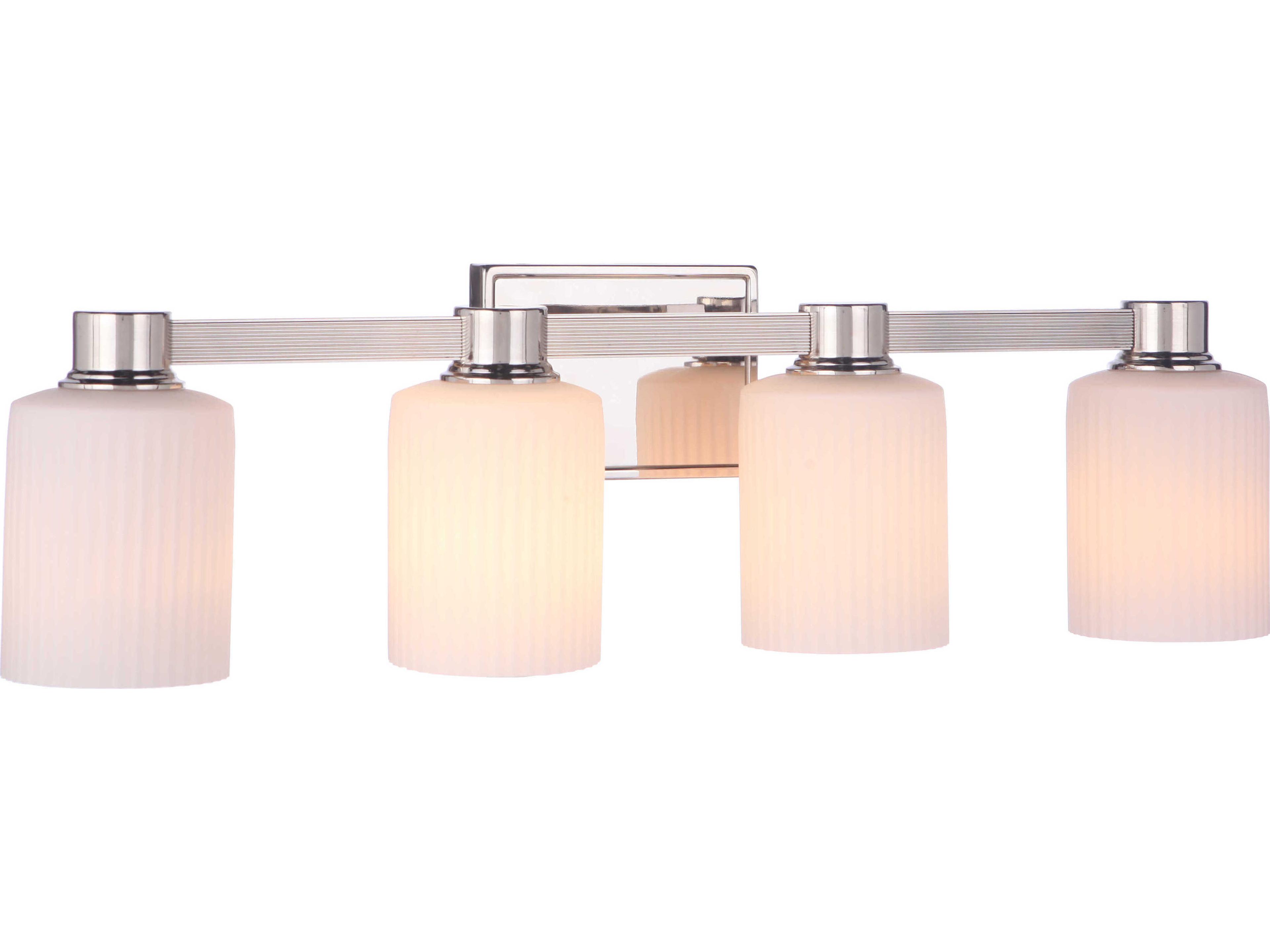 Craftmade Bretton 4-Light Polished Nickel Glass Vanity Light