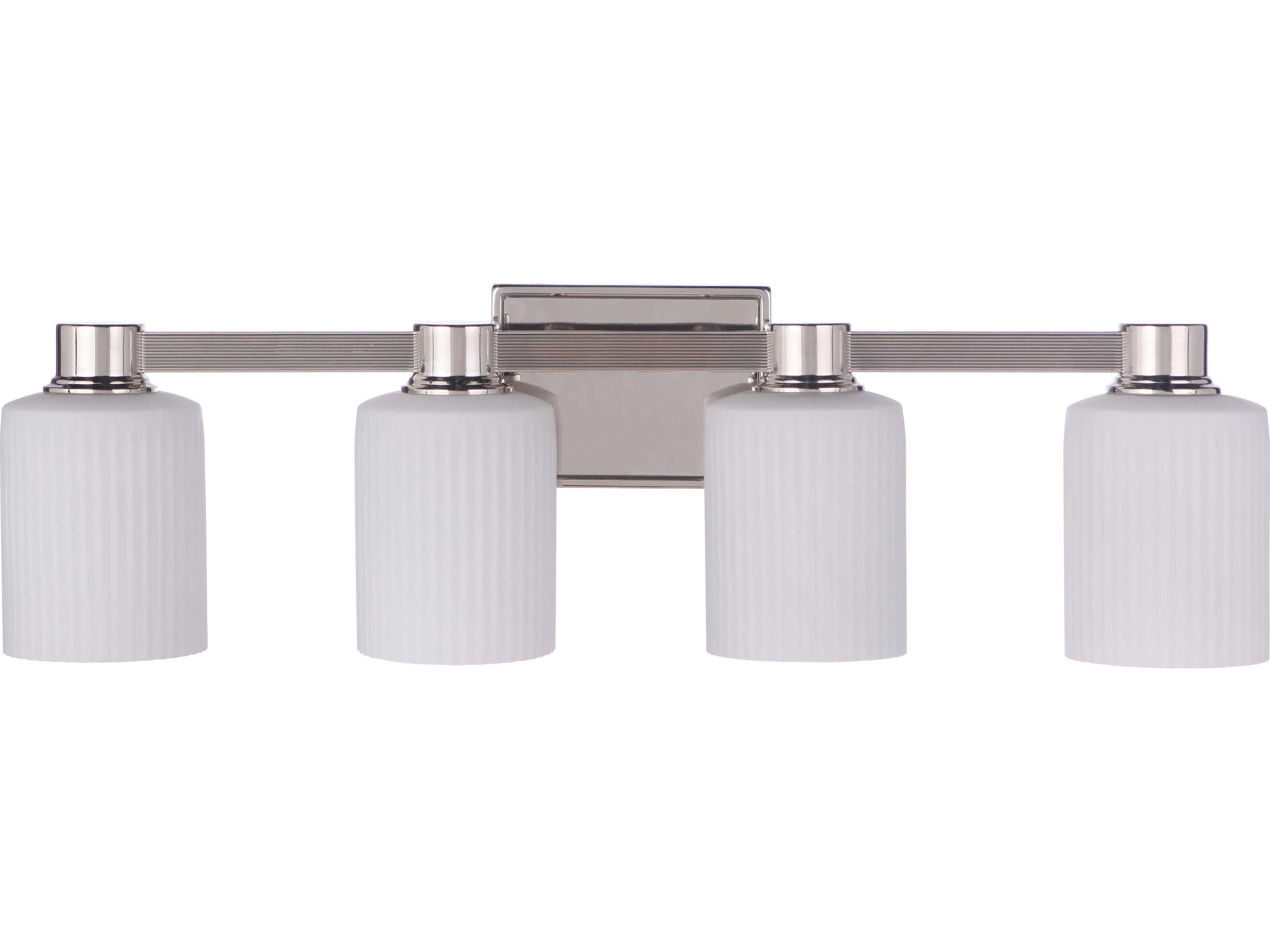 Craftmade Bretton 4-Light Polished Nickel Glass Vanity Light