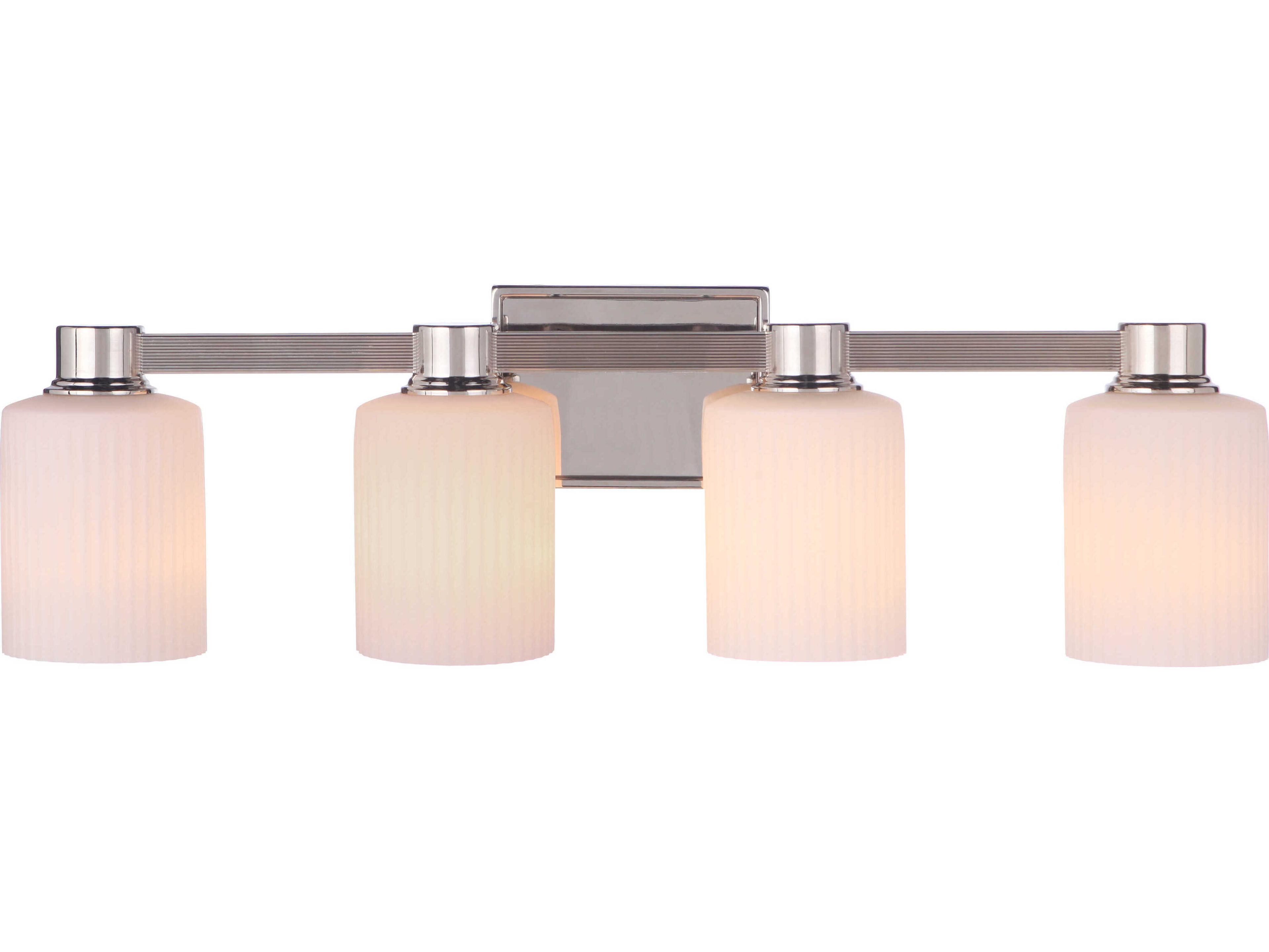 Craftmade Bretton 4-Light Polished Nickel Glass Vanity Light
