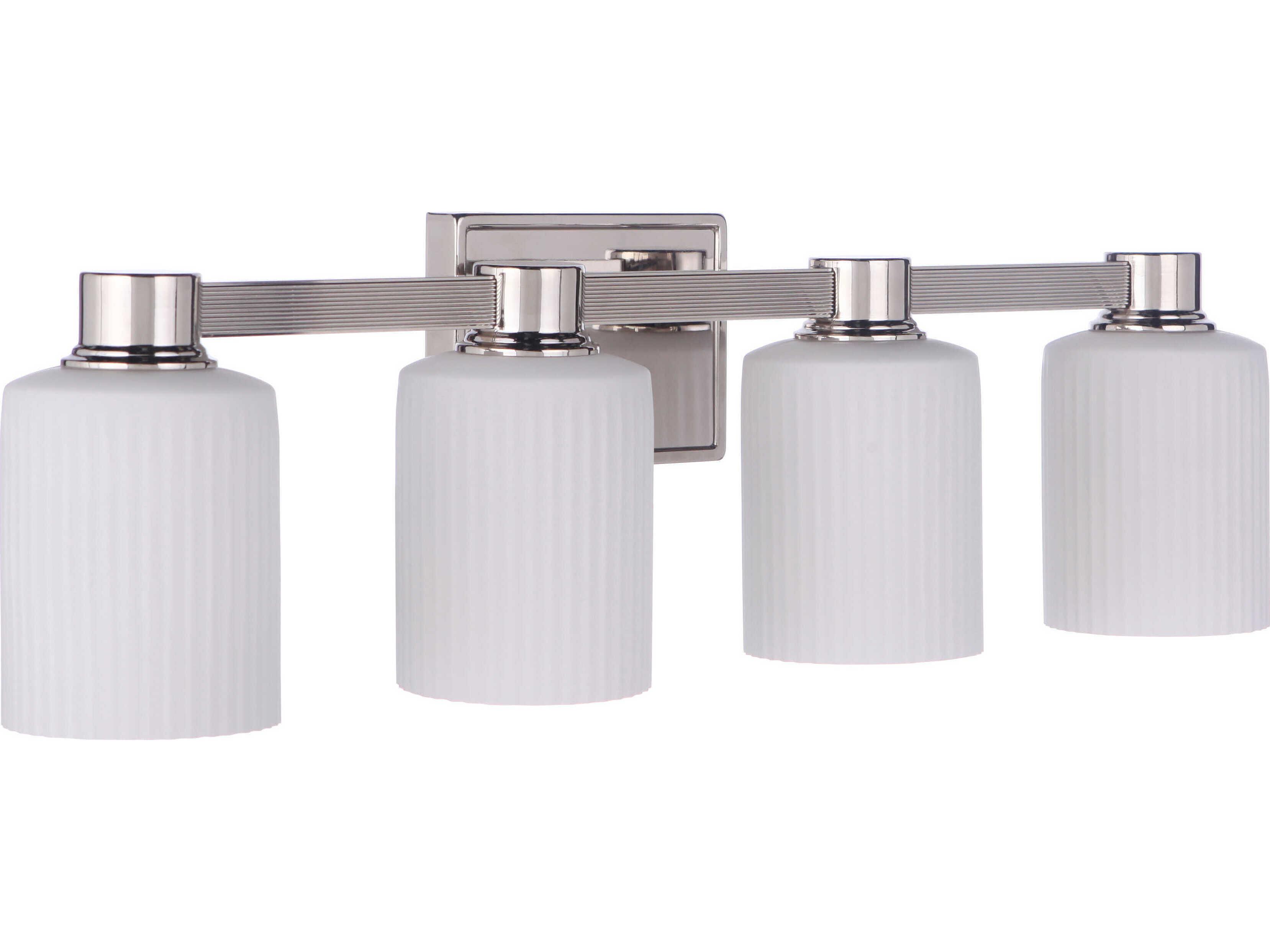 Craftmade Bretton 4-Light Polished Nickel Glass Vanity Light