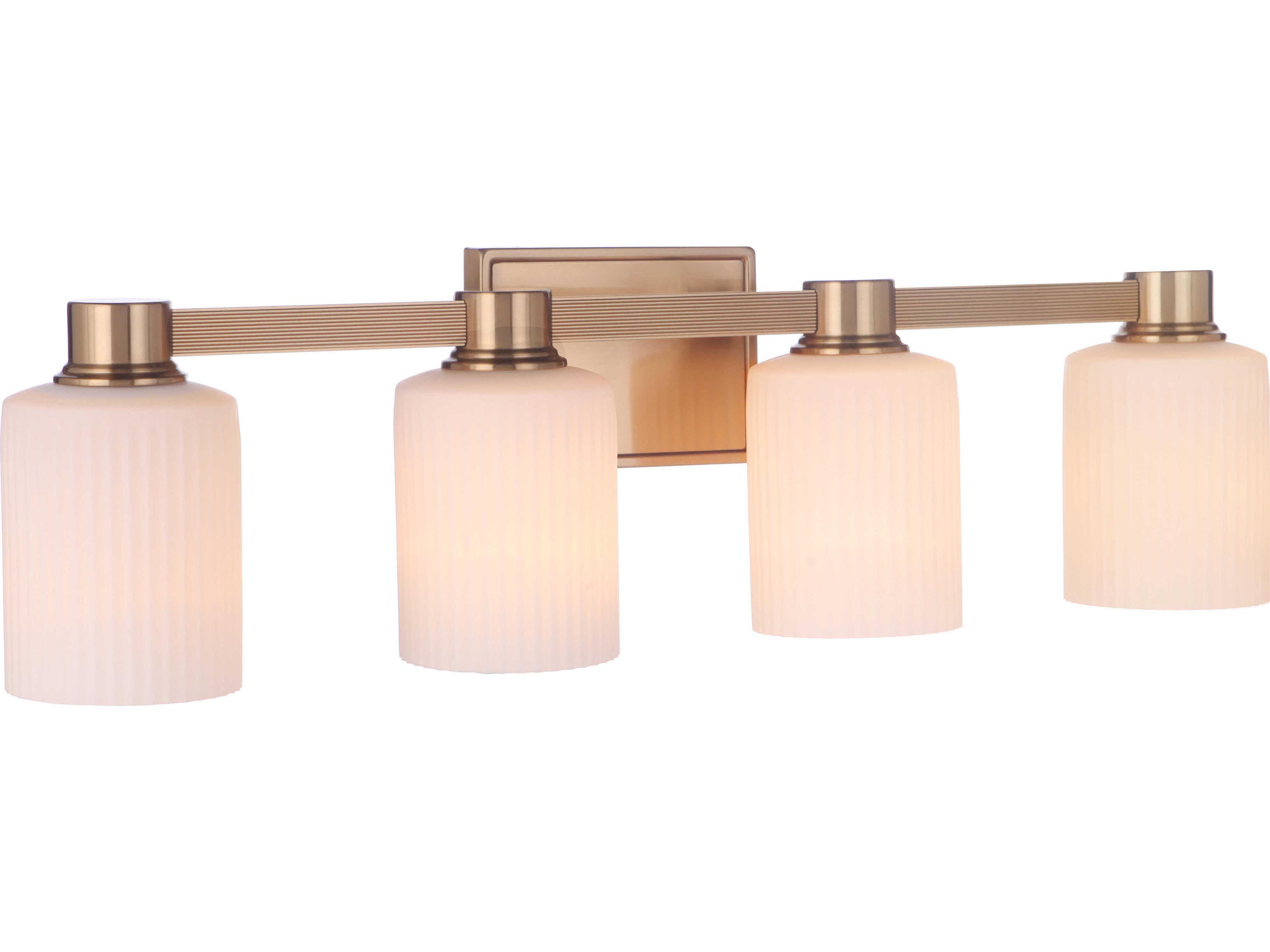 Craftmade Bretton 4-Light Satin Brass Glass Vanity Light