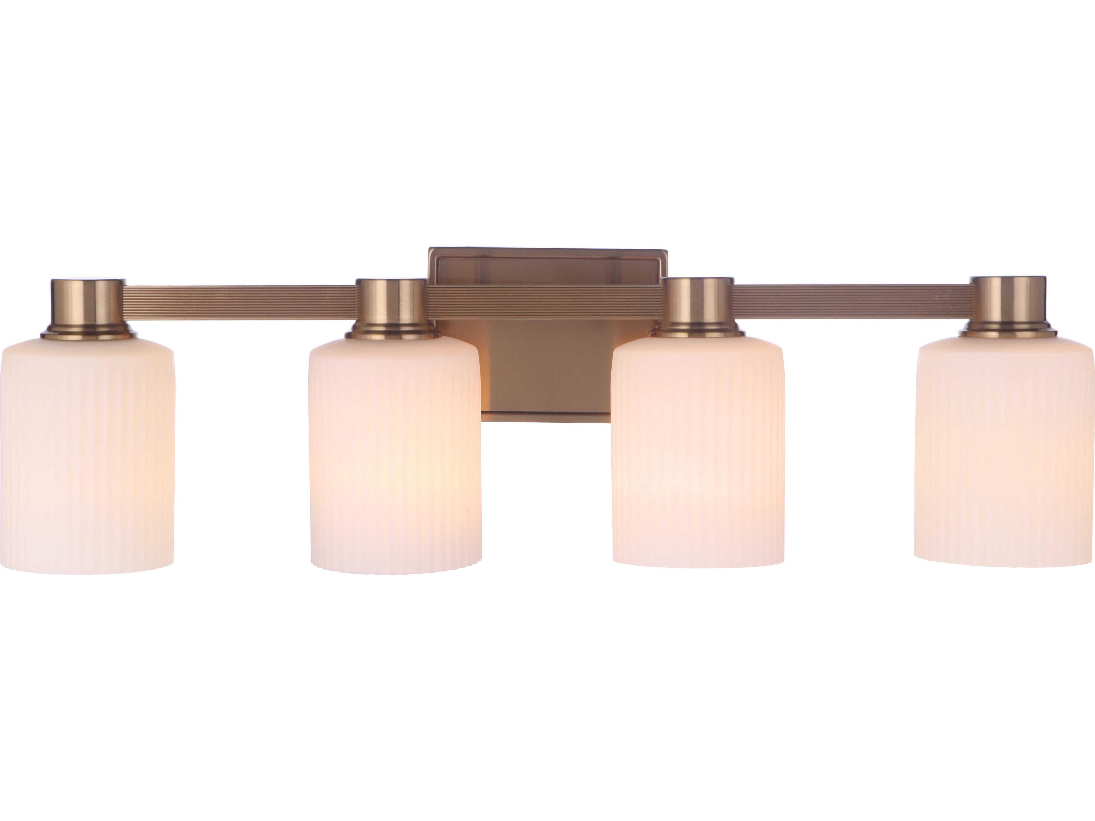 Craftmade Bretton 4-Light Satin Brass Glass Vanity Light