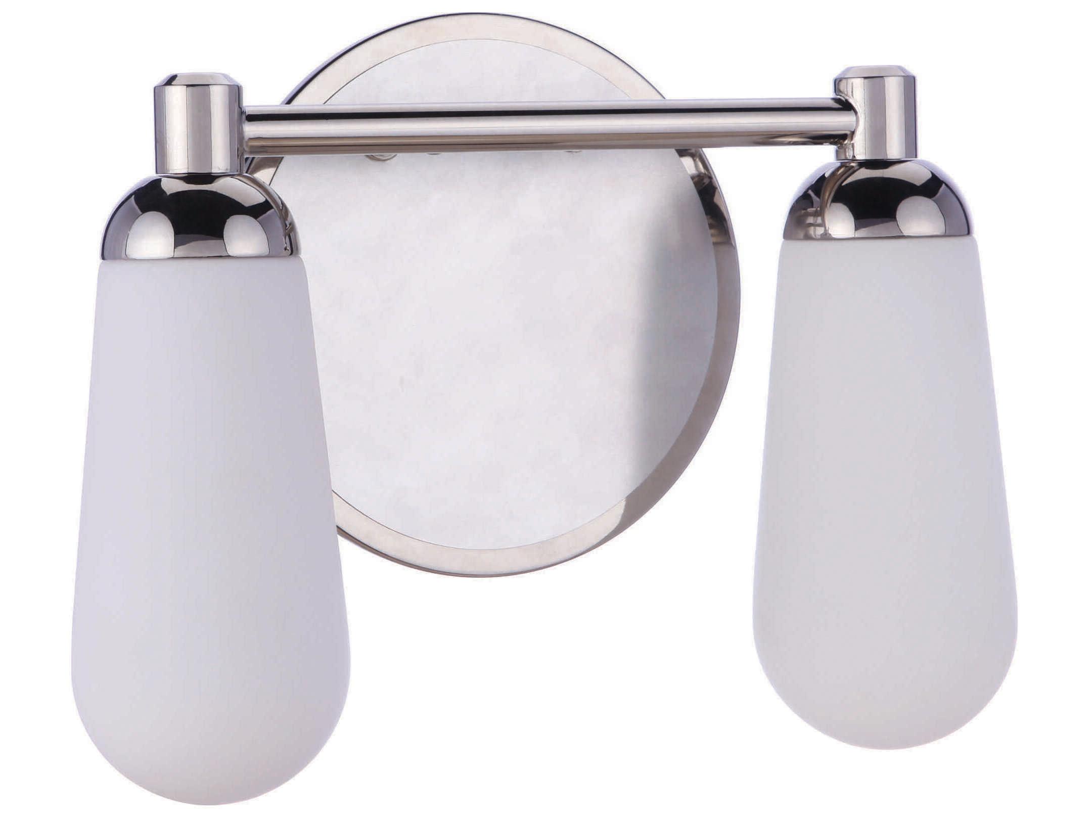 Craftmade Riggs 2-Light Nickel Glass Vanity Light