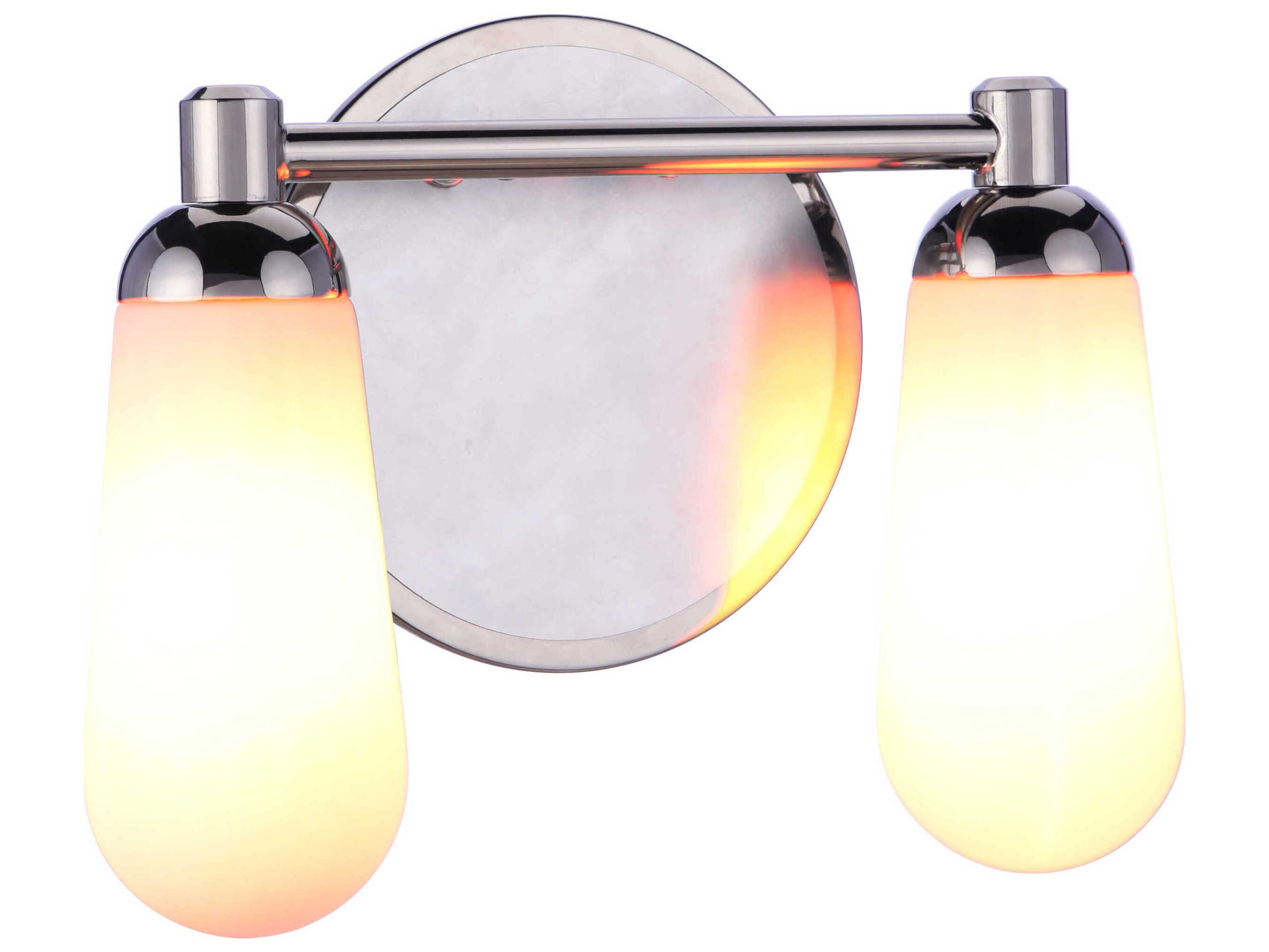 Craftmade Riggs 2-Light Nickel Glass Vanity Light