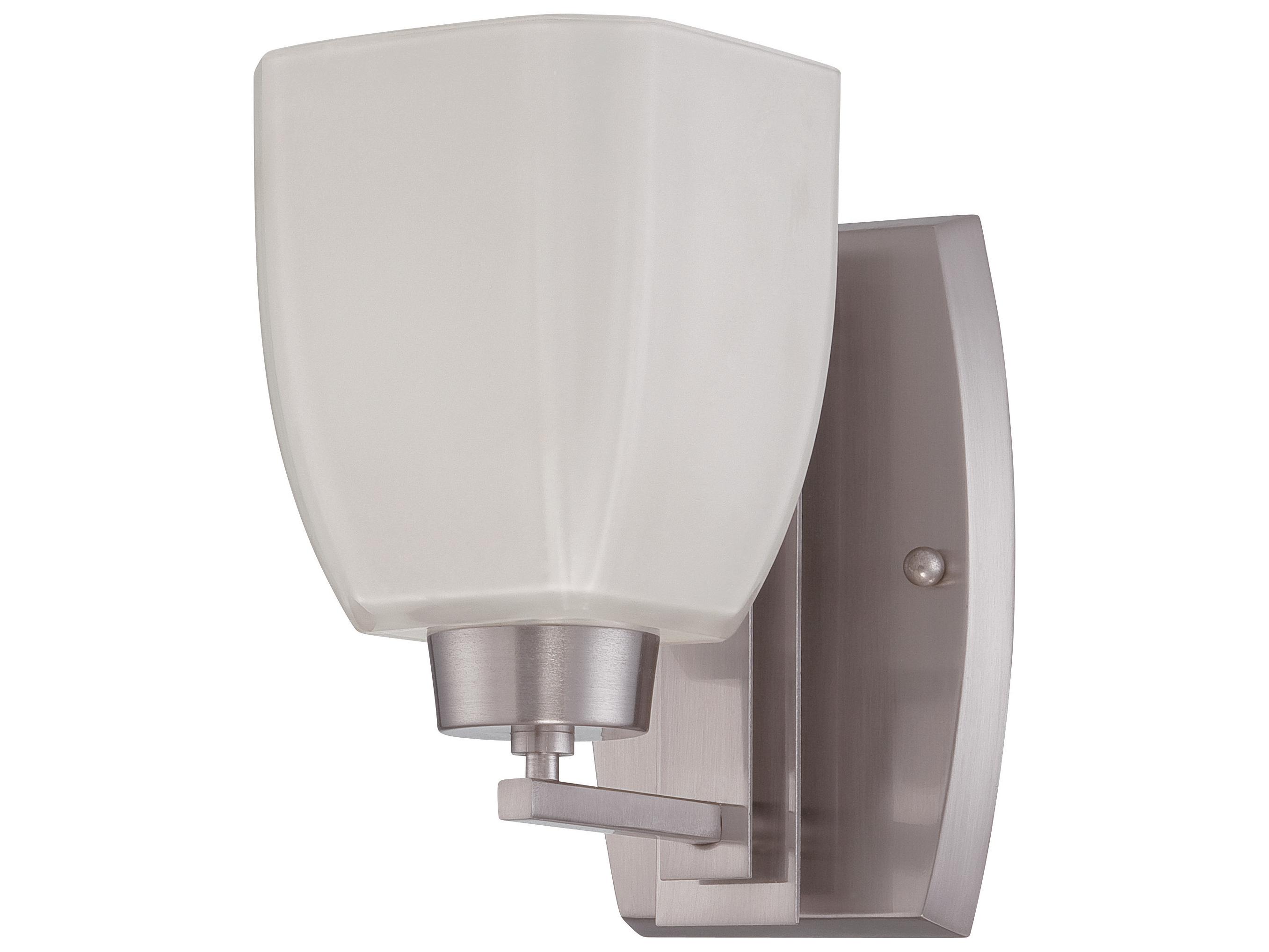 Craftmade Bridwell 1-Light Brushed Satin Nickel Glass Vanity Light