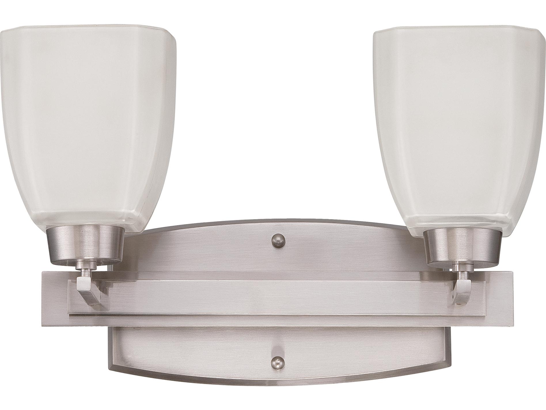 Craftmade Bridwell 2-Light Brushed Satin Nickel Glass Vanity Light